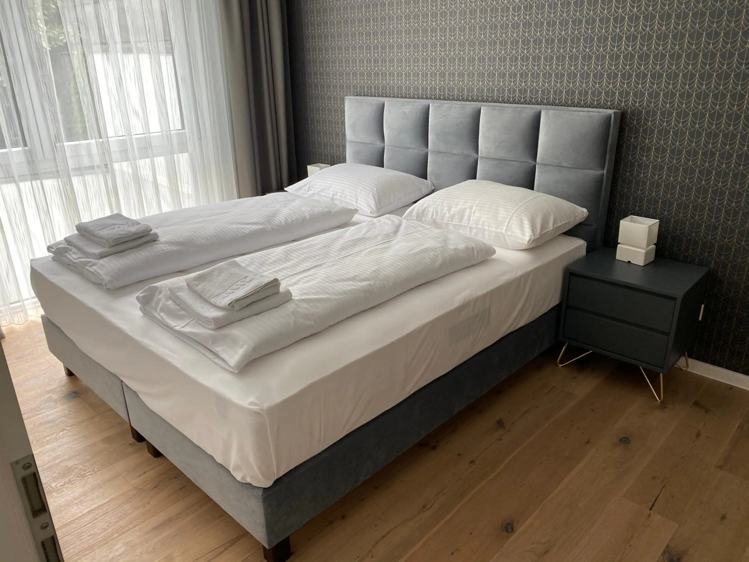 Bed in Sleep Inn Düsseldorf Suites