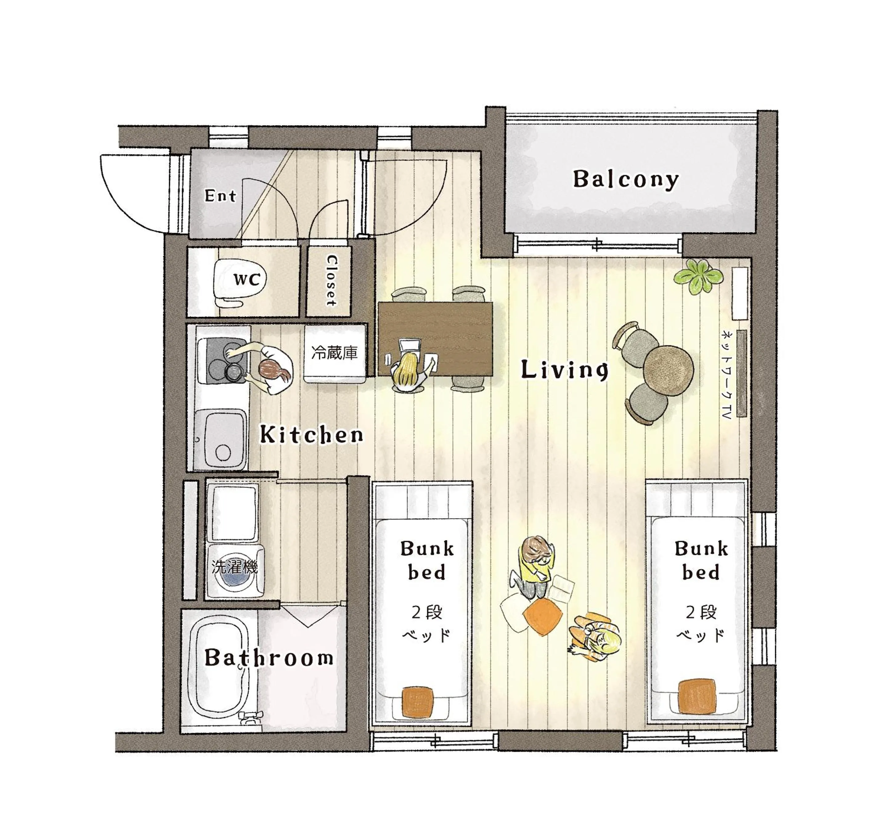 Floor plan in The Base Sapporo Susukino
