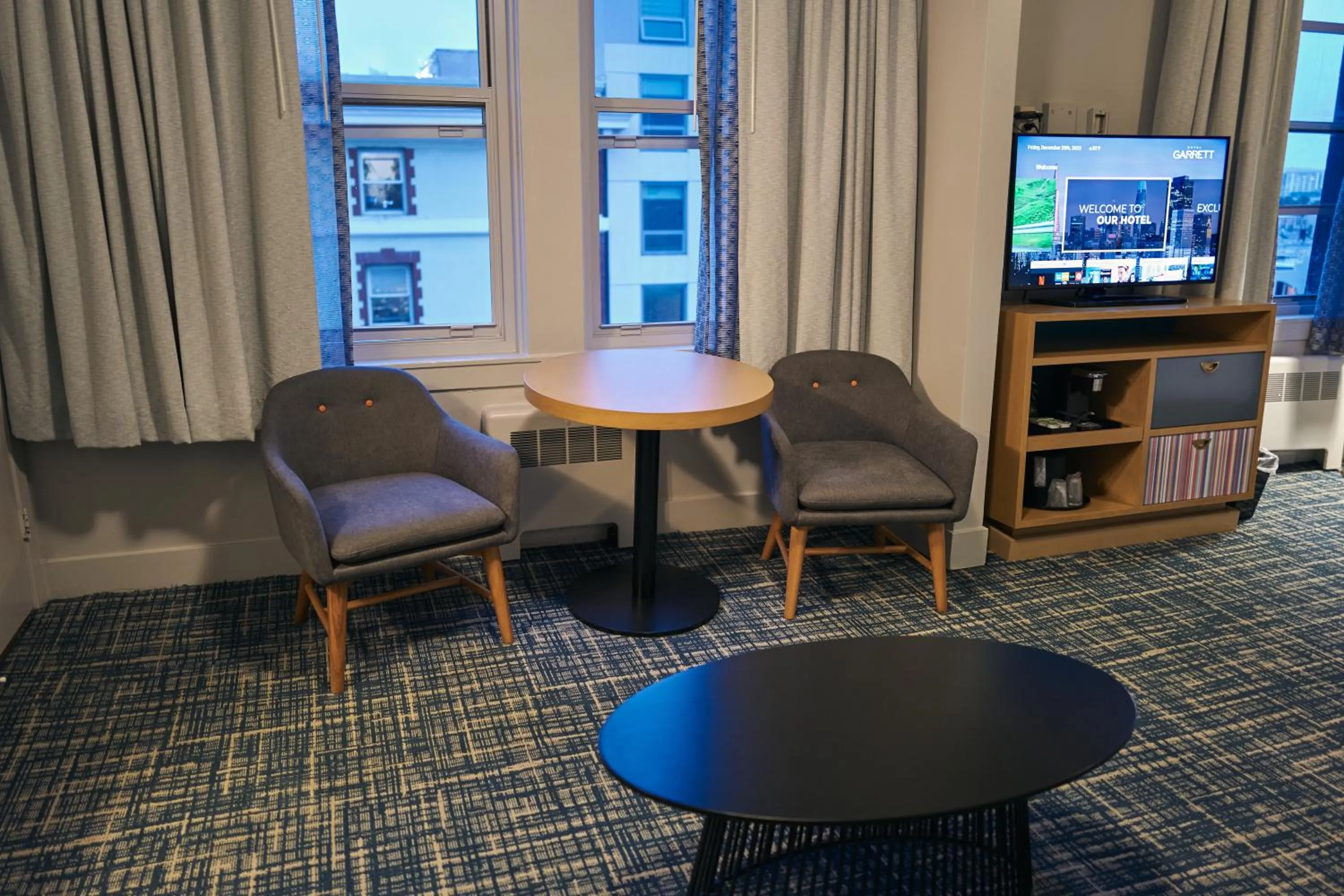 Living room in Hotel Garrett