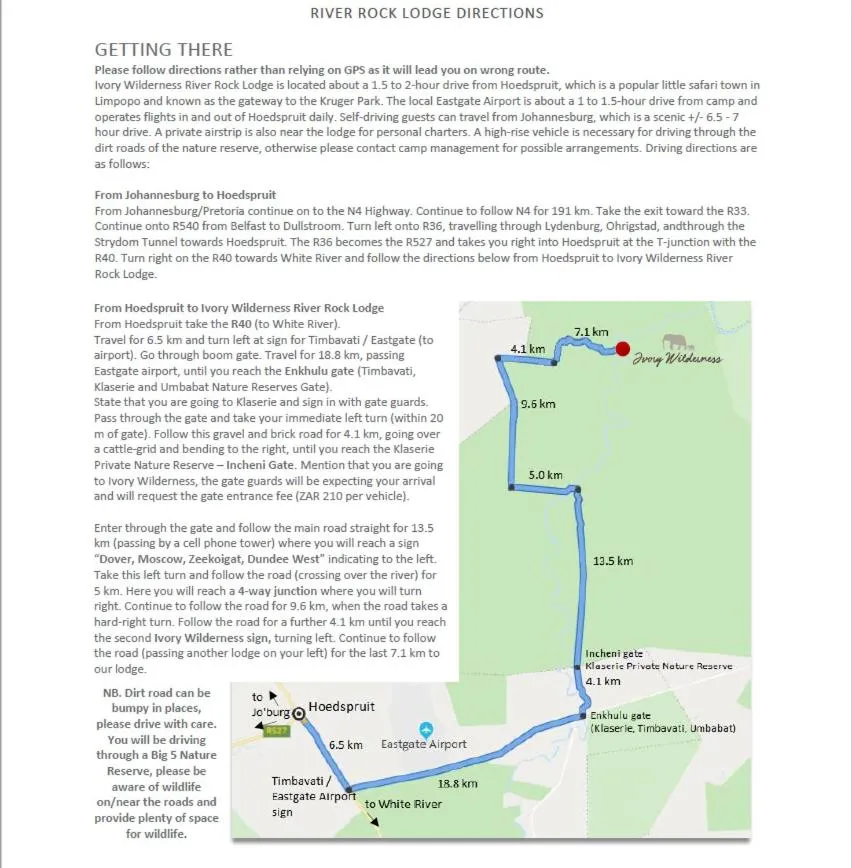 Ivory Wilderness River Rock Lodge