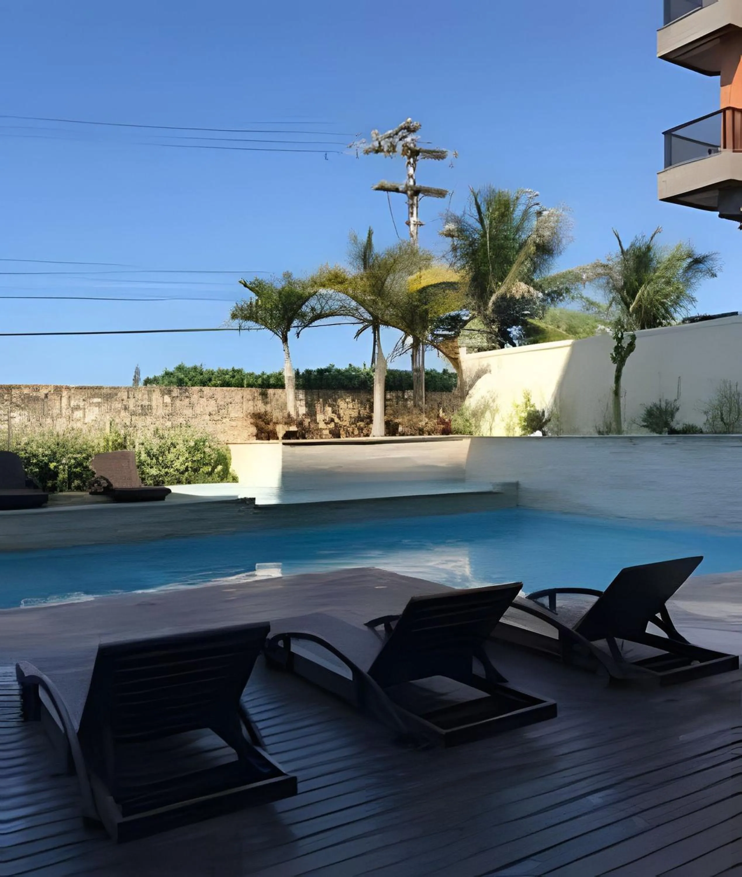 Pool view in Flat Mandai Cabo Frio