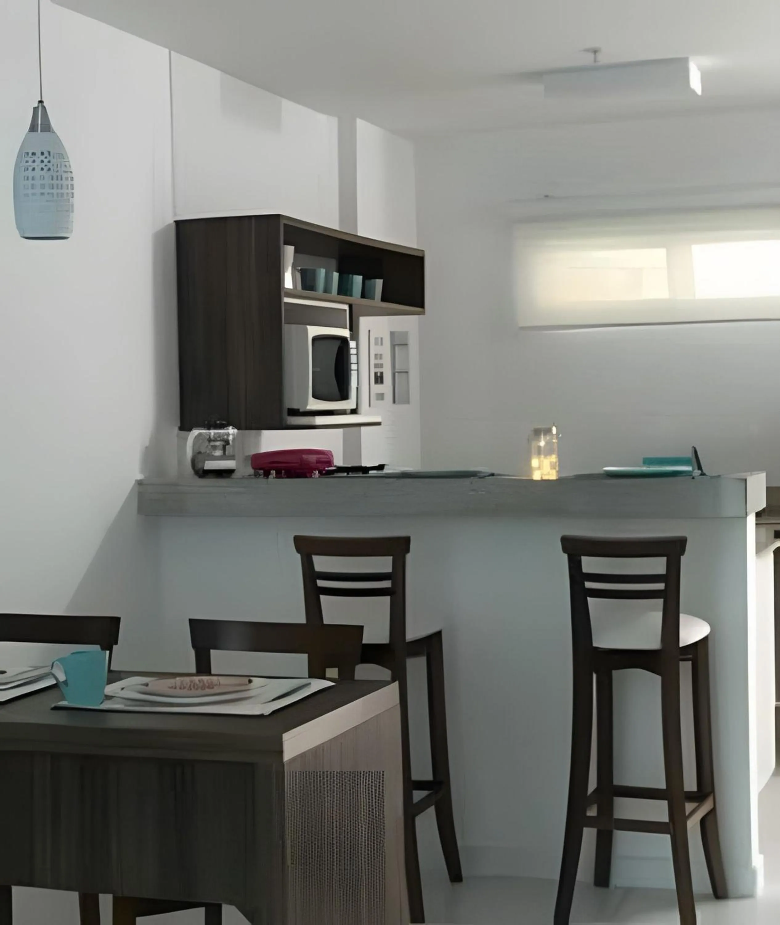 Kitchen or kitchenette in Flat Mandai Cabo Frio