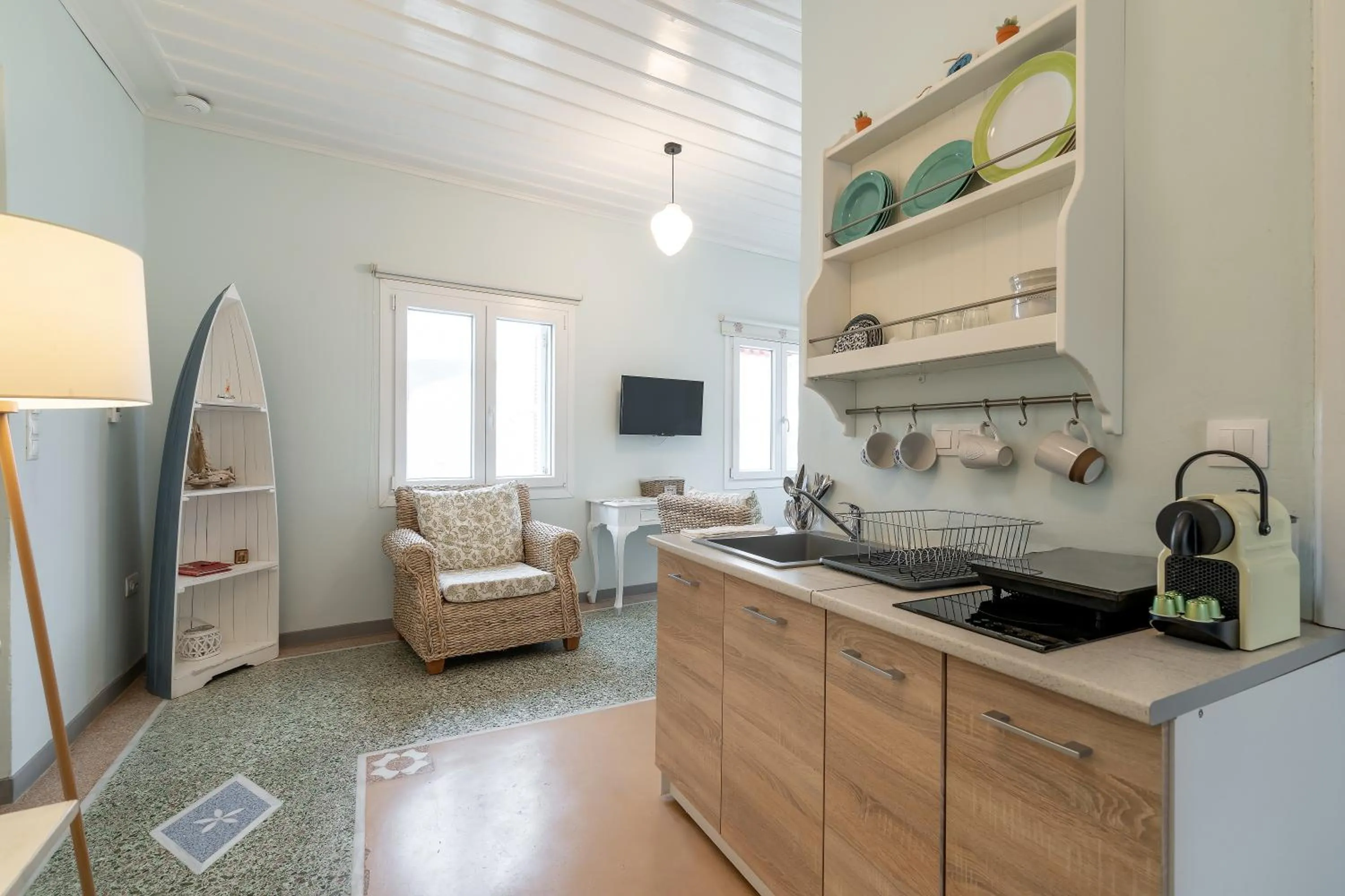 Kitchen or kitchenette in Castel Abaso Boutique Apartments by Explore Andros