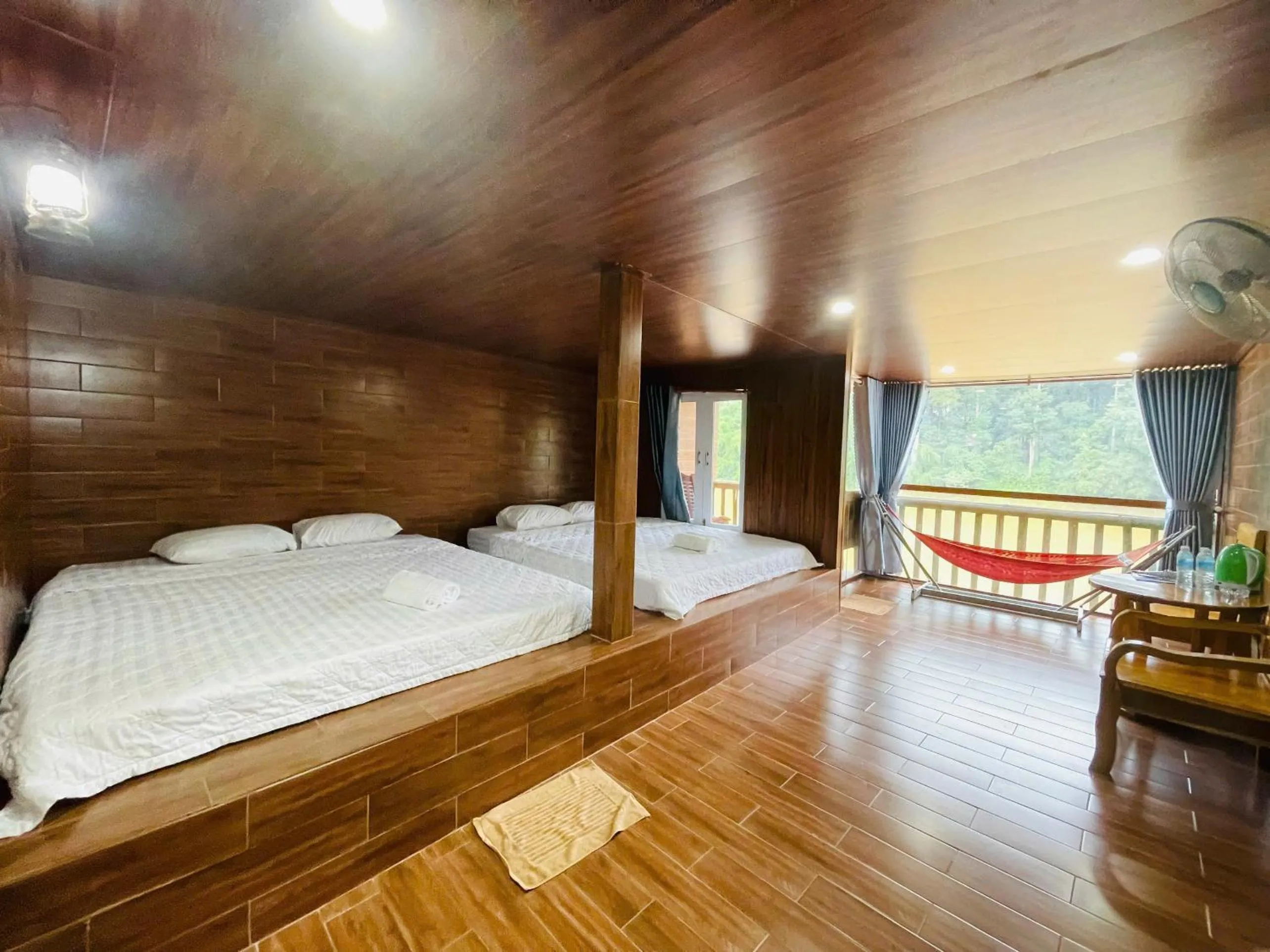 Bed in Green Bamboo Lodge Resort