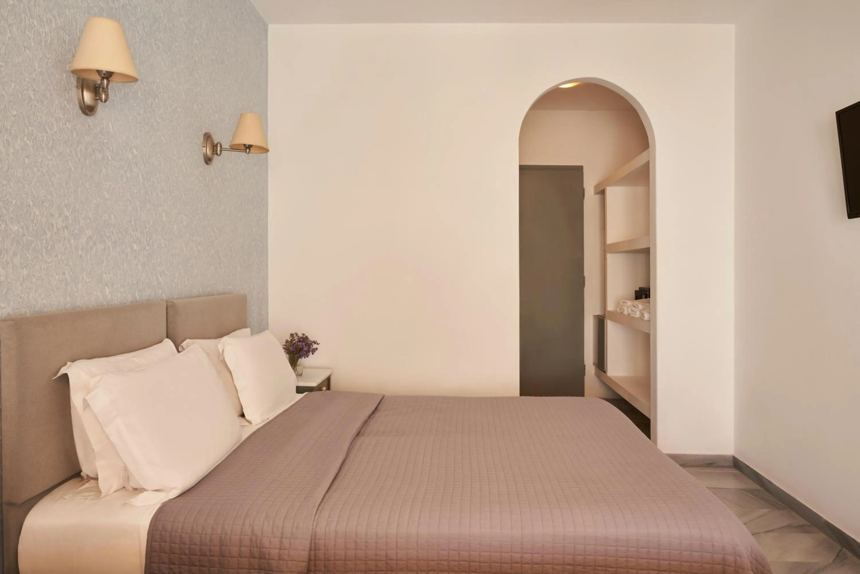 Bedroom, Bed in Polos Hotel Paros