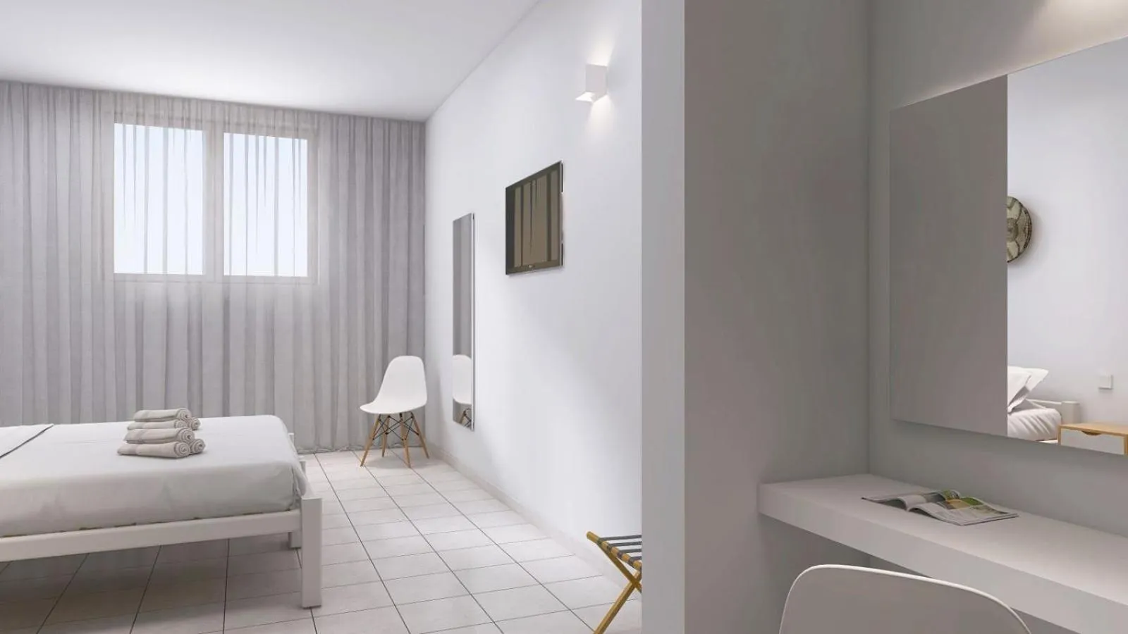 Bed in Polos Hotel Paros