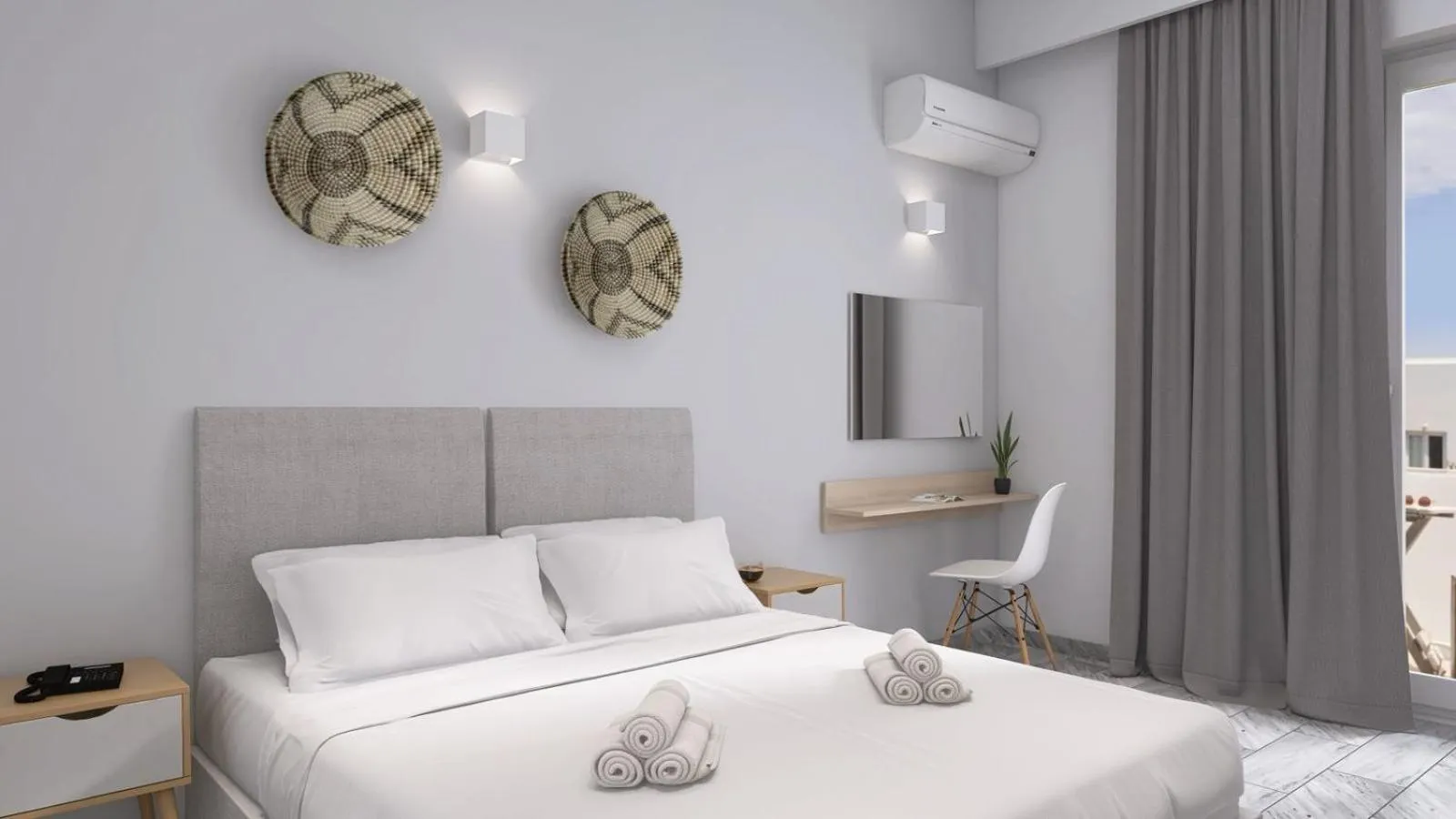 Bedroom, Bed in Polos Hotel Paros