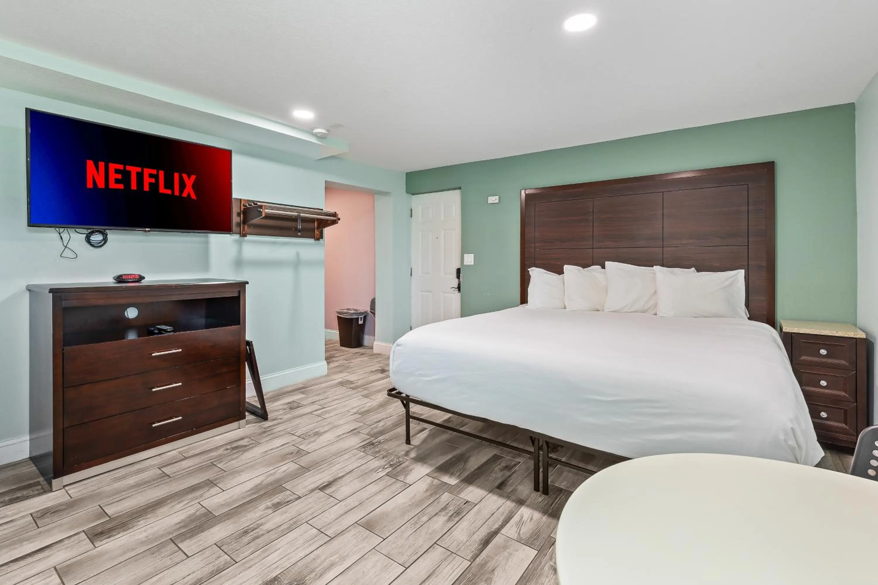 Bed in Atlantic Shores Motel