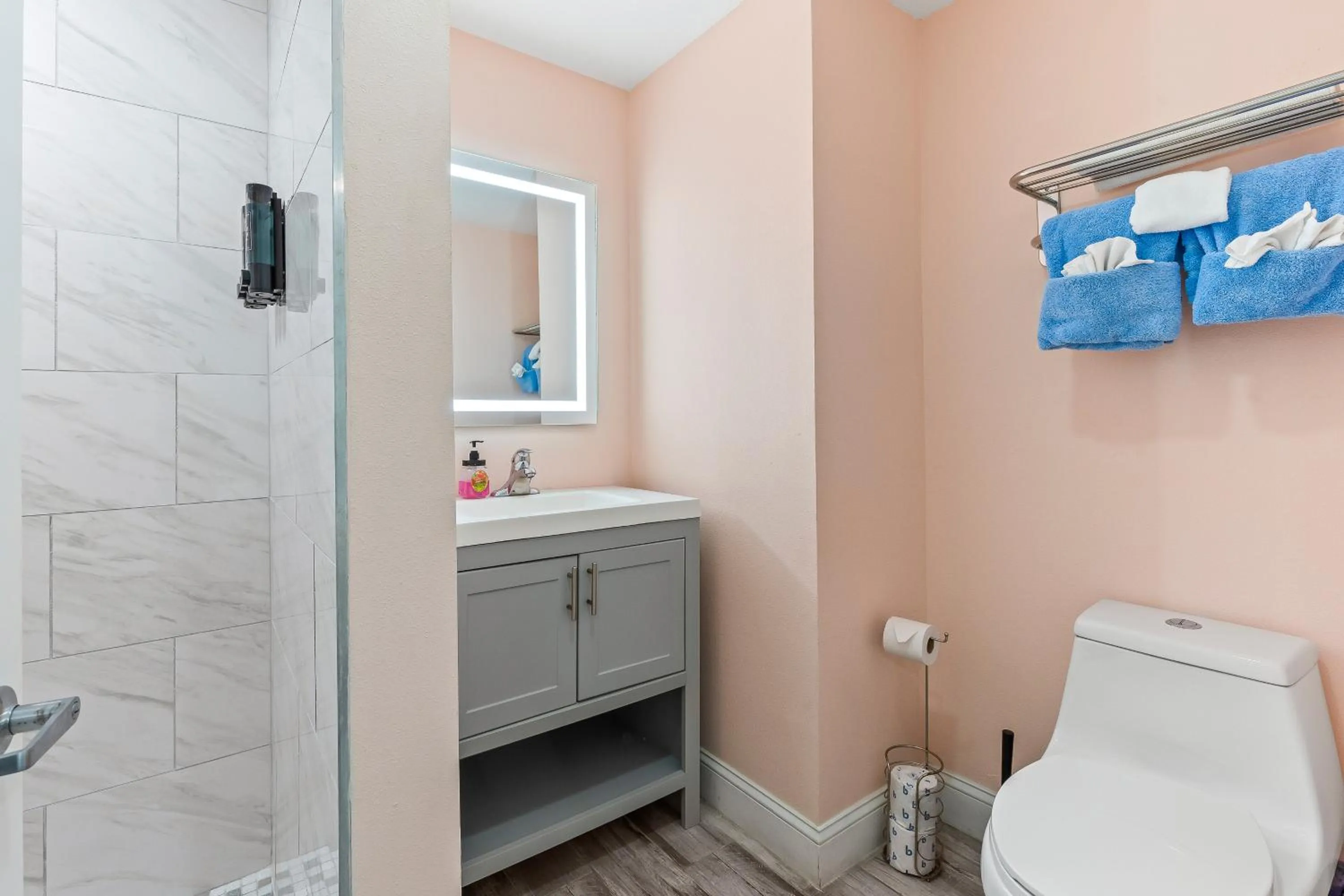 Toilet in Atlantic Shores Motel