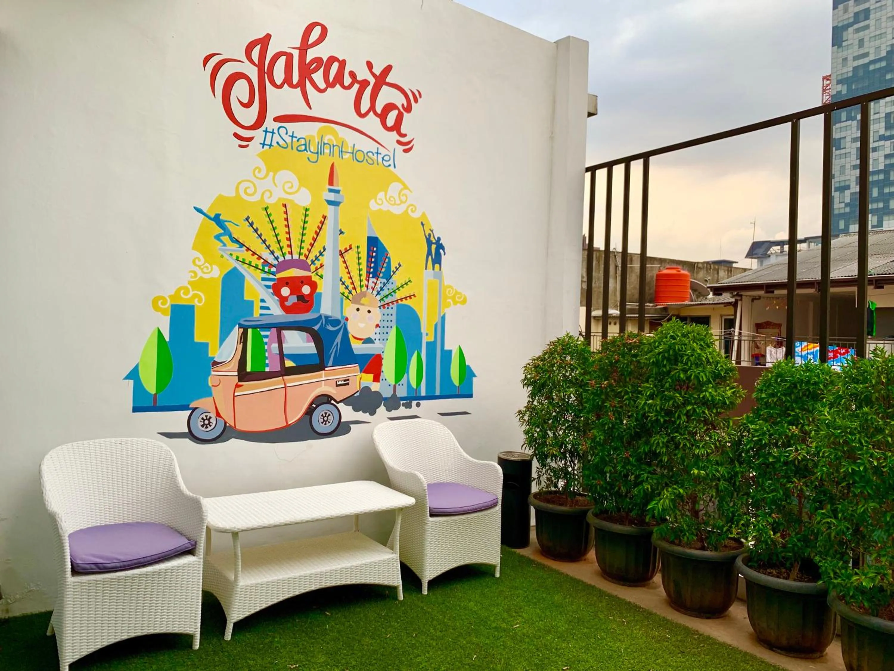 Patio in Stay Inn Hostel Jakarta