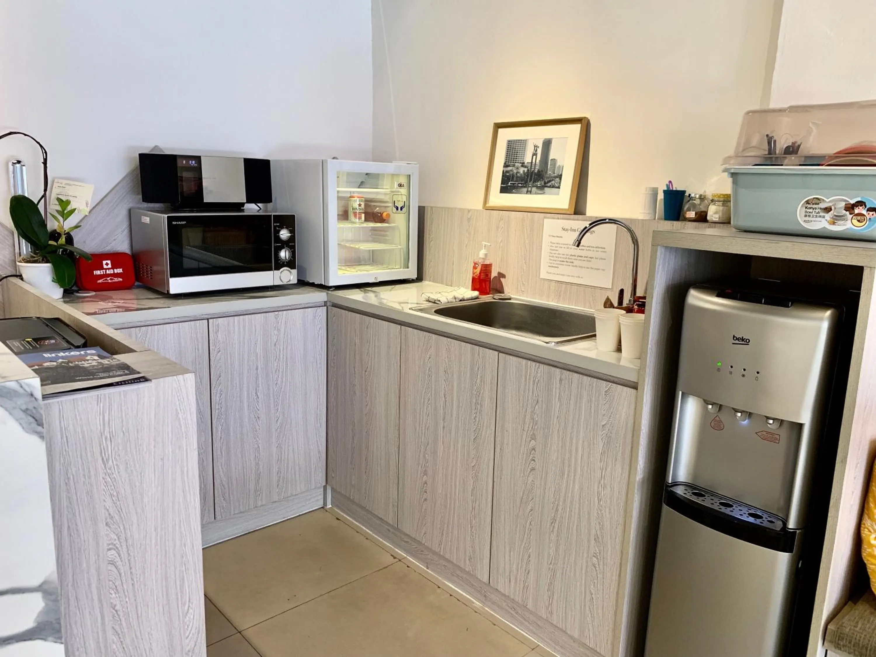 Kitchen or kitchenette in Stay Inn Hostel Jakarta