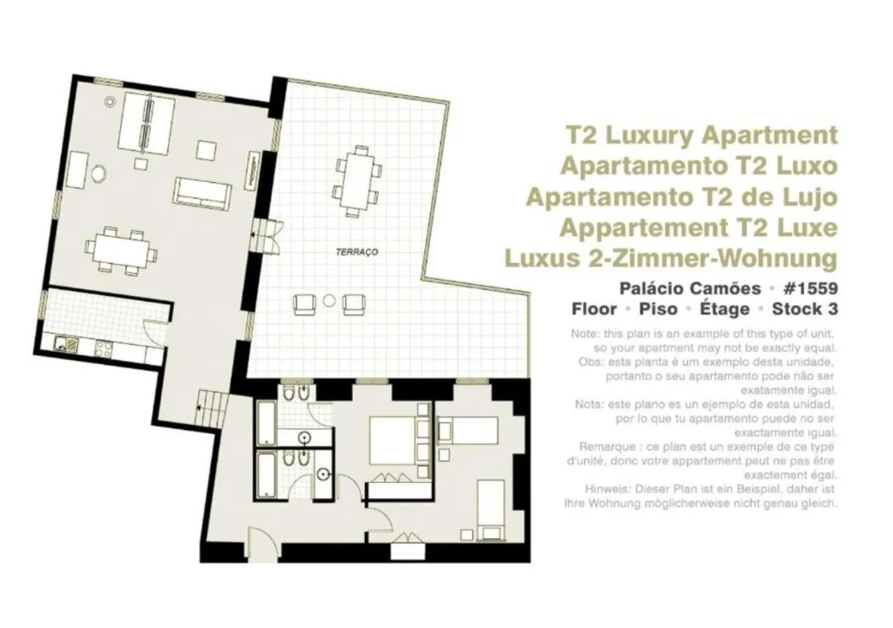 Floor plan in Palácio Camões - Lisbon Serviced Apartments