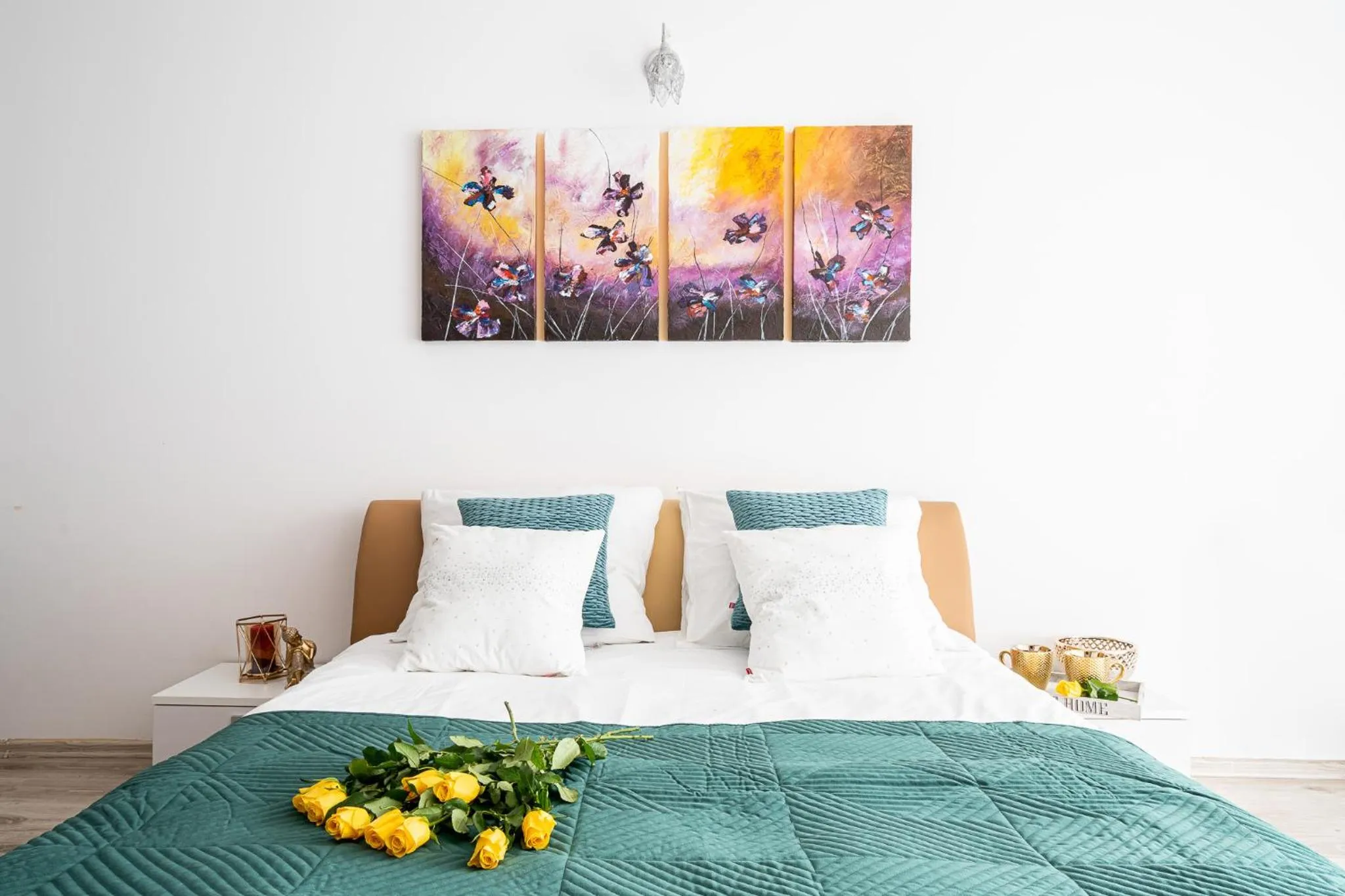 Bed in Art Apart River View Wrocław