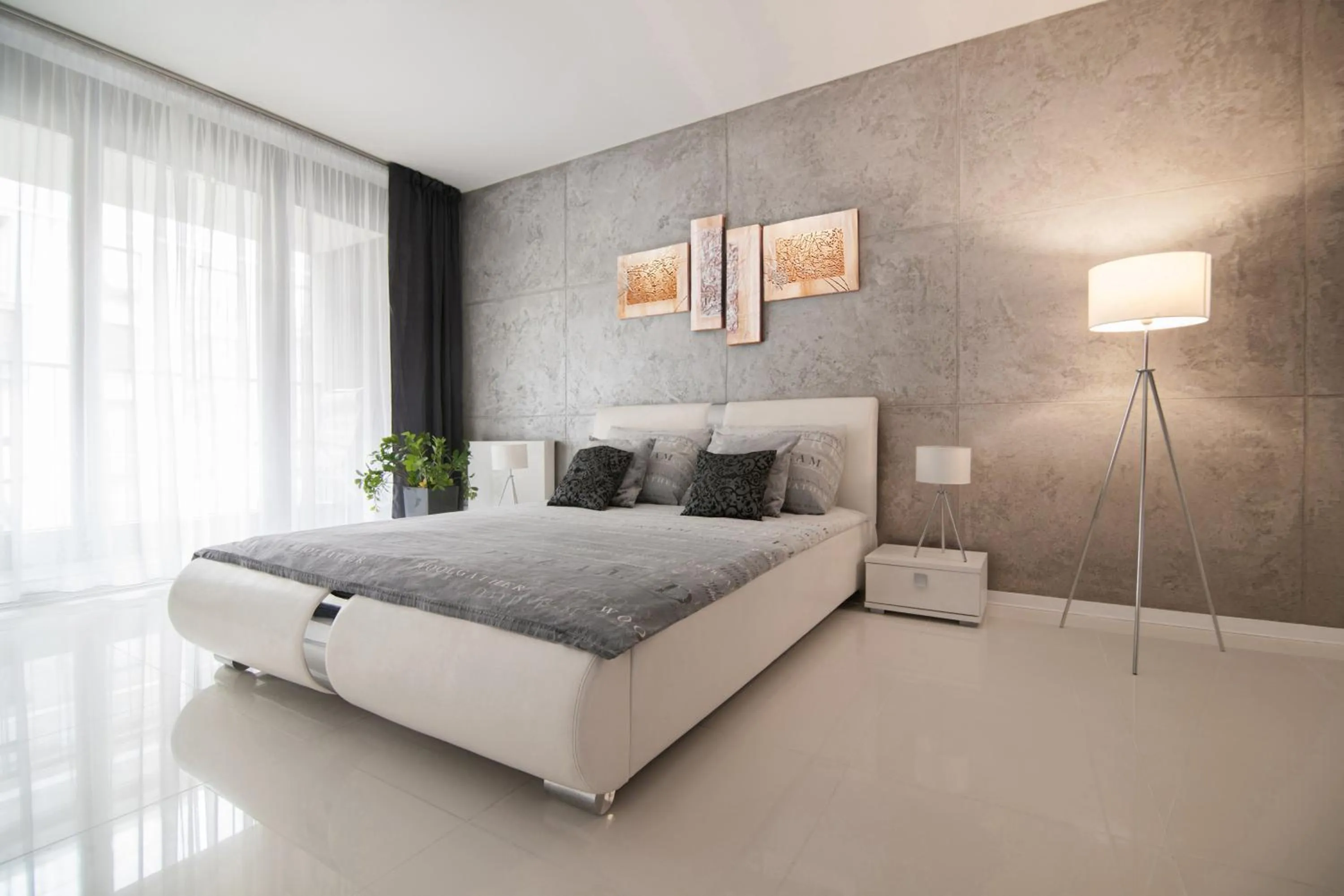 Bed in Art Apart River View Wrocław