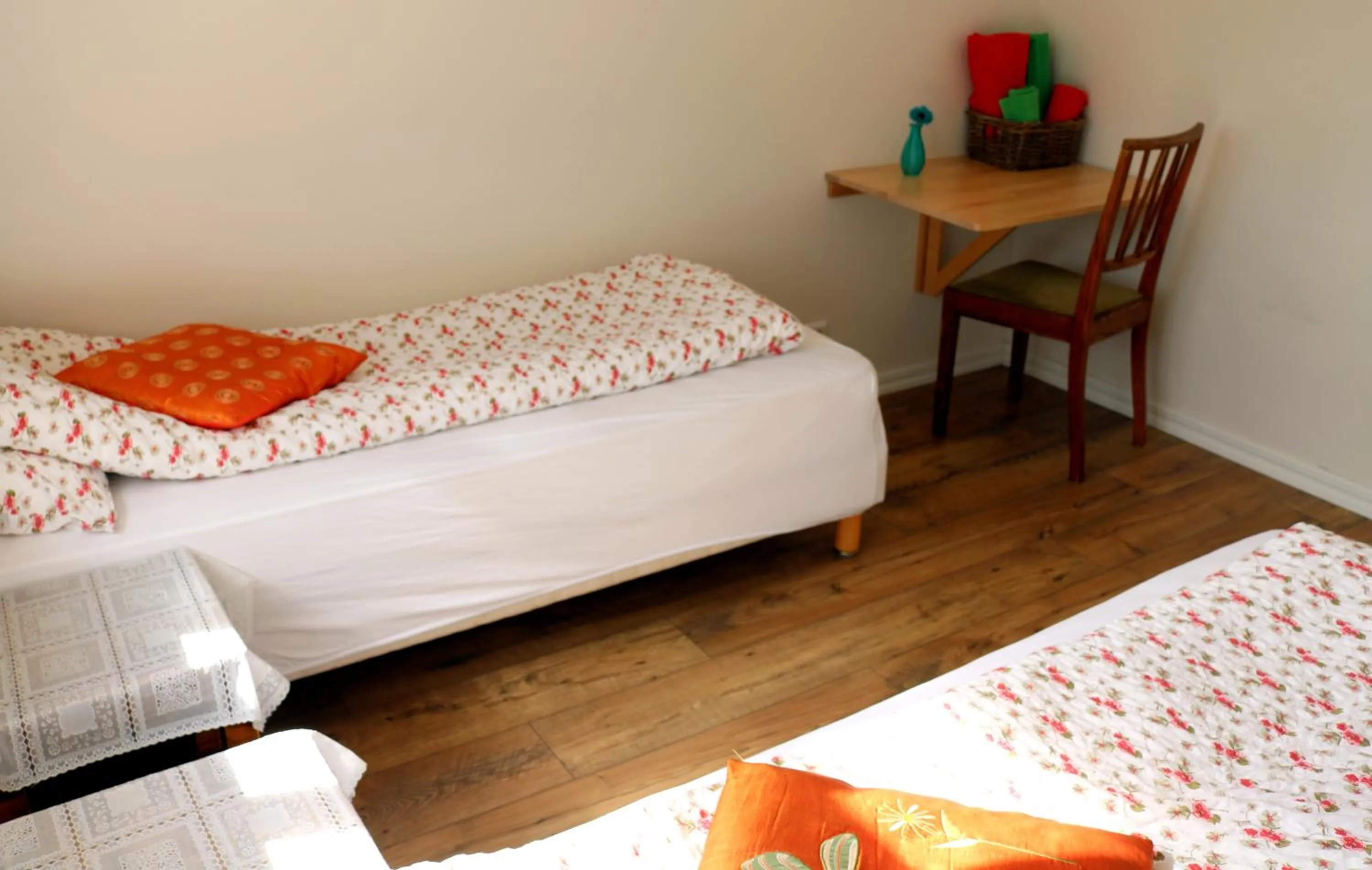 Bed in Sólheimahjáleiga Guesthouse