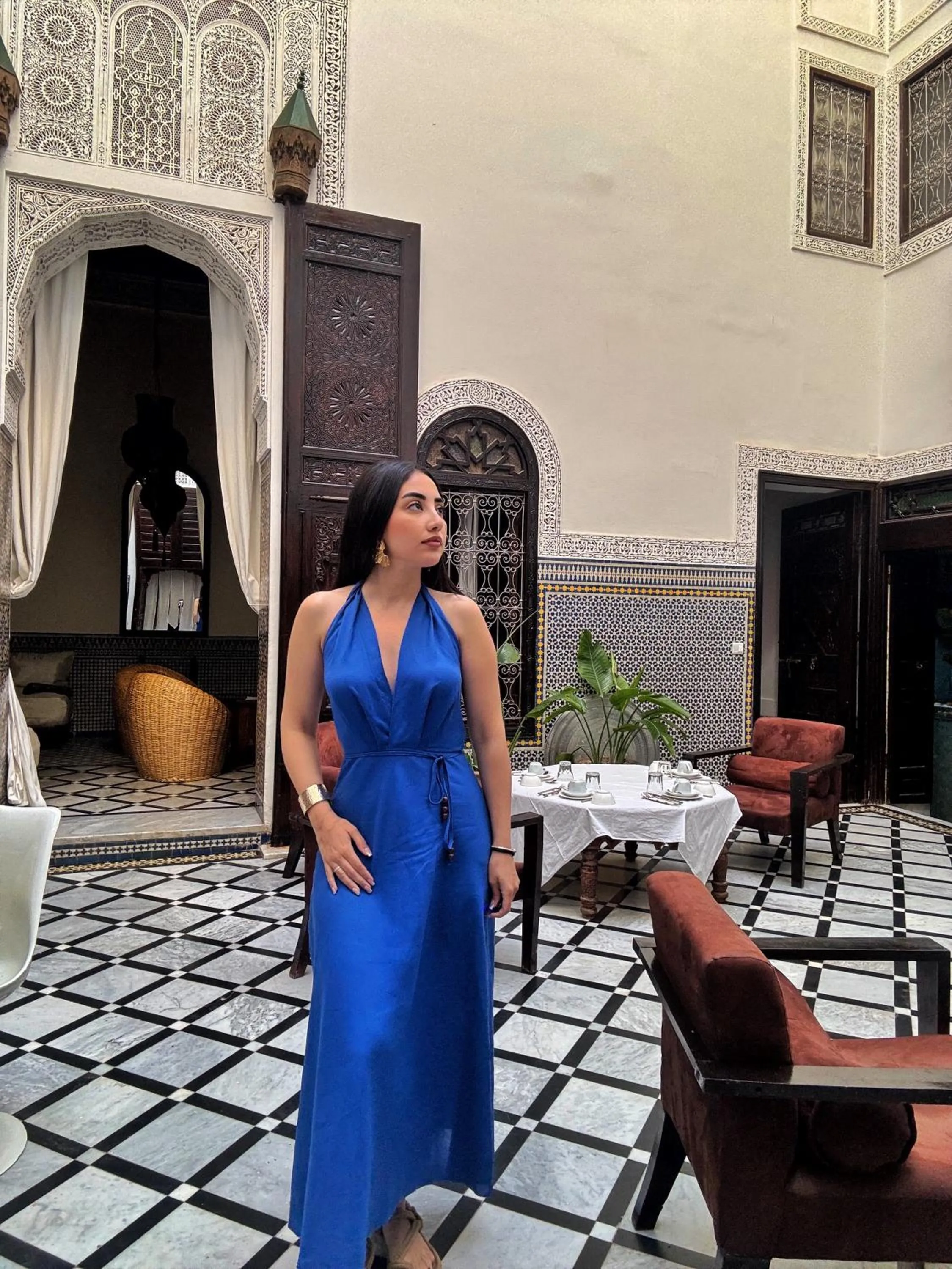 Inner courtyard view in Riad Tizwa Fes