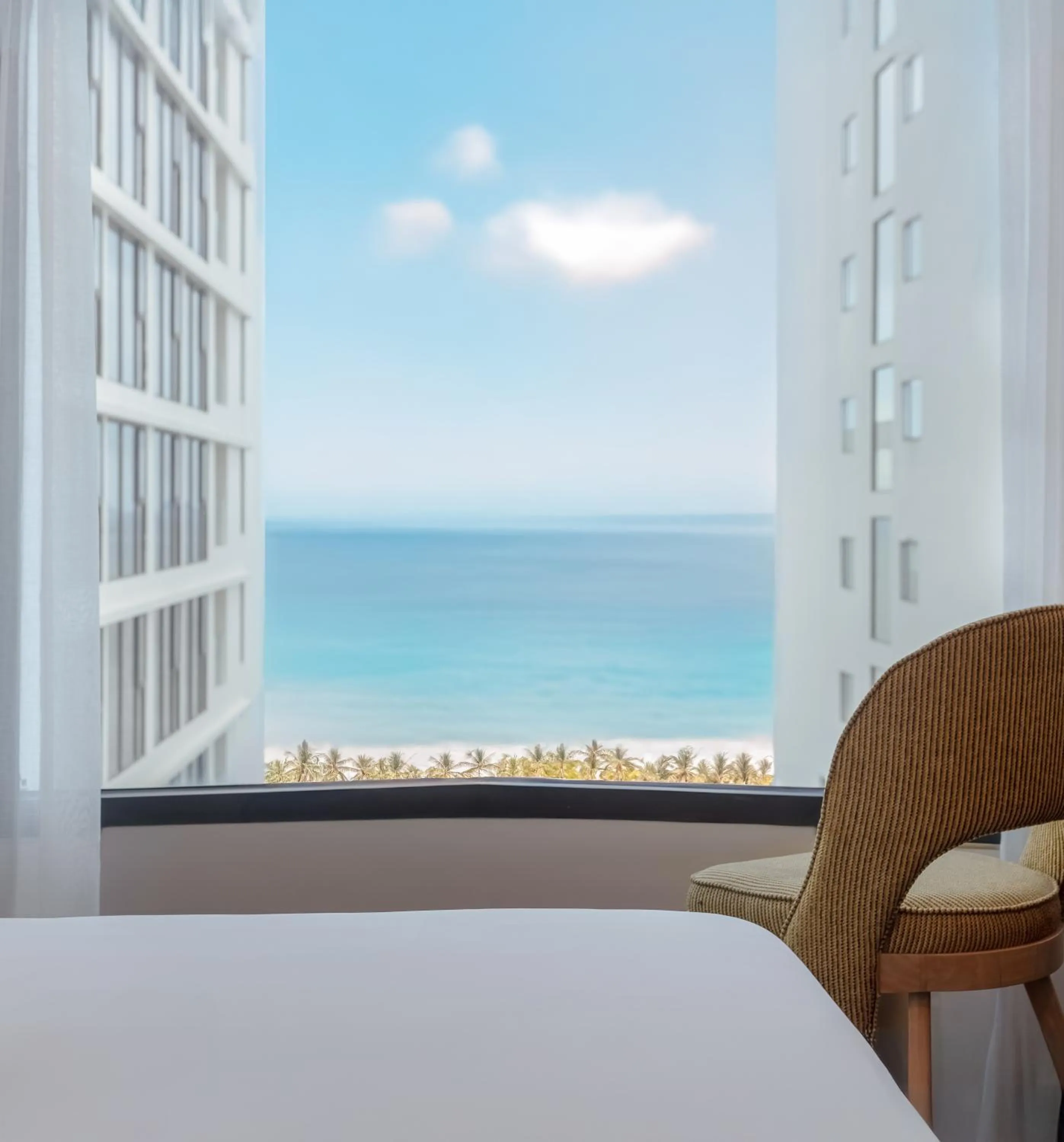 View (from property/room), Bed in Lucky Sun Hotel Nha Trang Beach