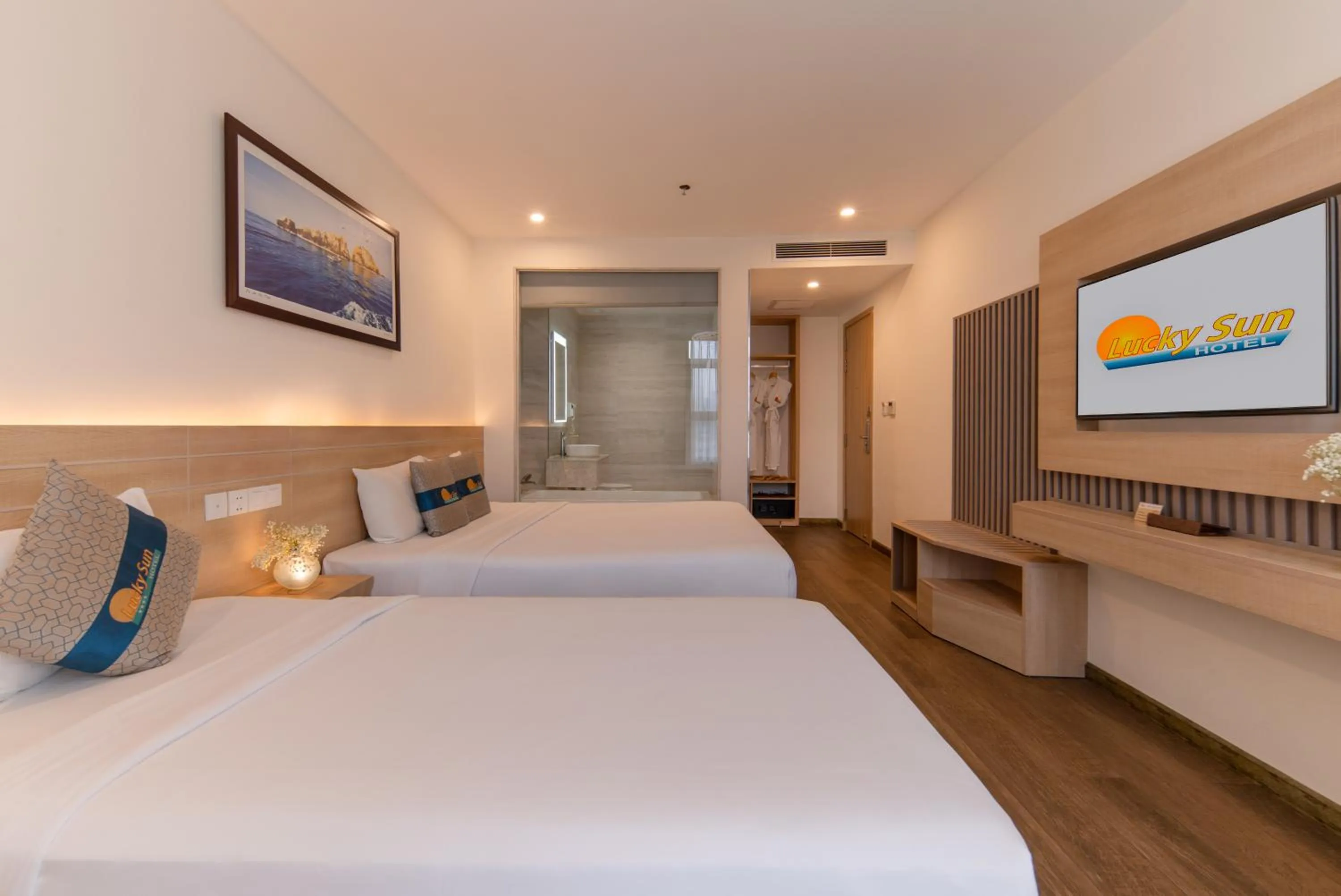 Bed in Lucky Sun Hotel Nha Trang Beach