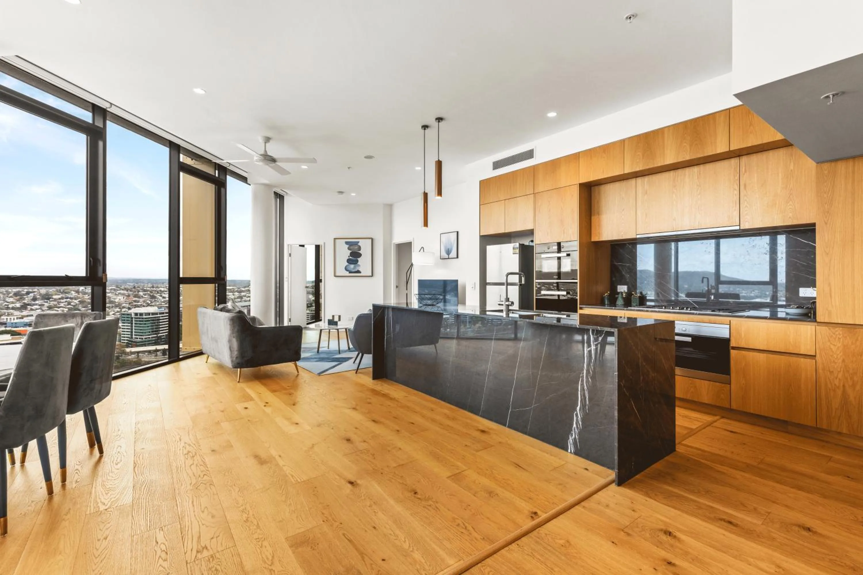 Kitchen or kitchenette in Brisbane One Apartments by CLLIX