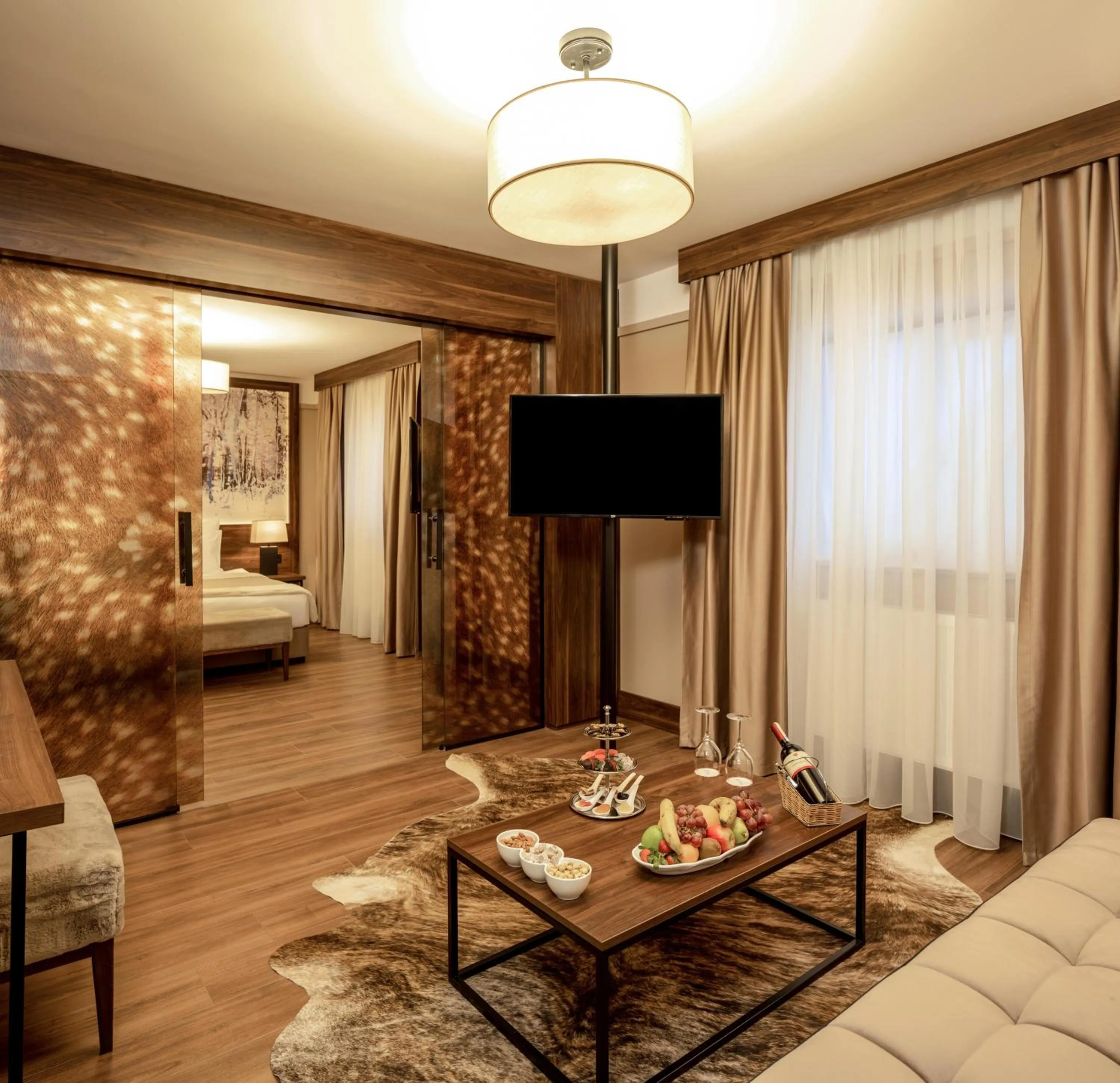 Seating area, Bed in Dorukkaya Ski & Mountain Resort