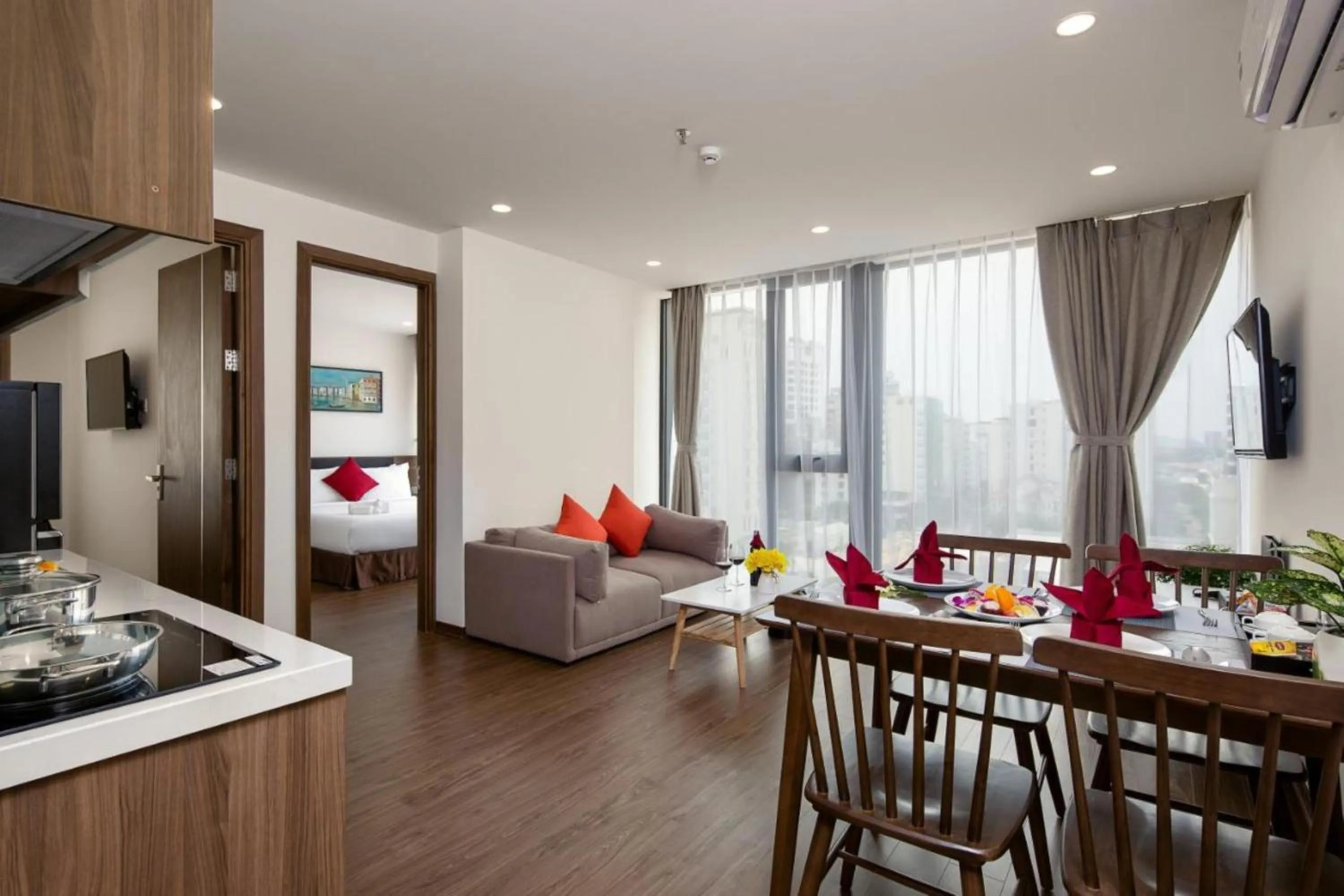 Bed in Amunra Ocean Hotel