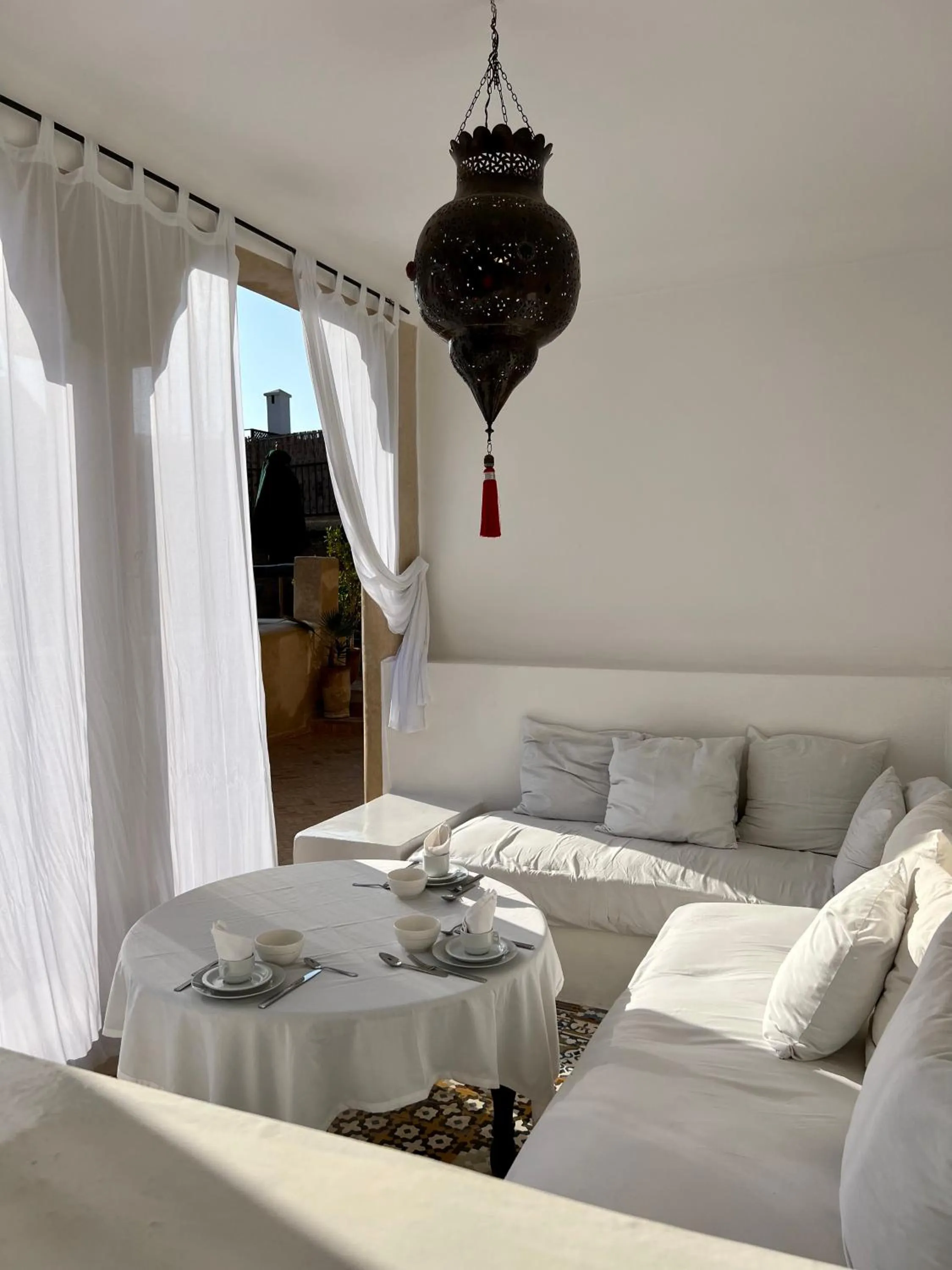 Living room in Riad Tizwa Marrakech