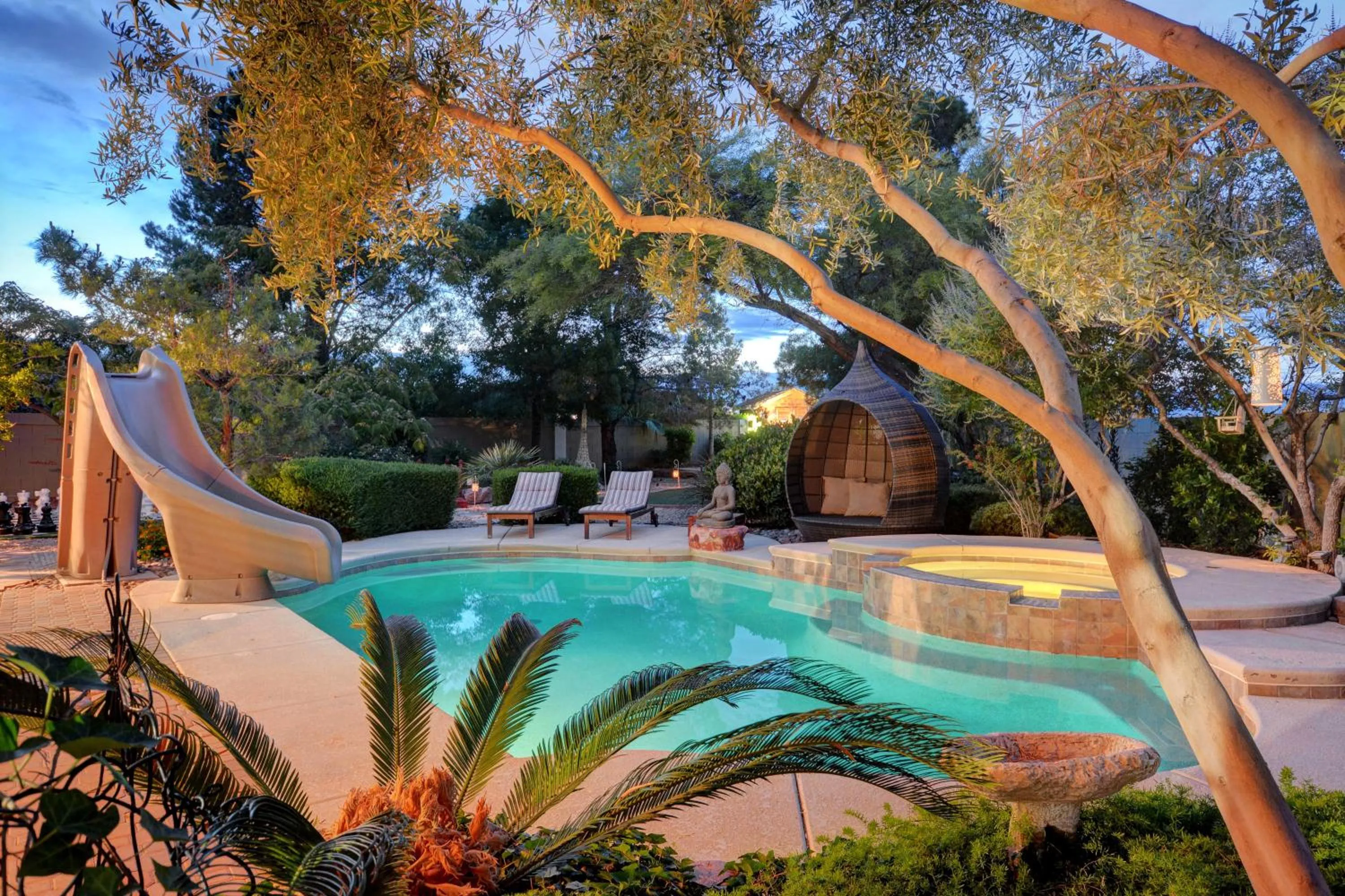 Pool view in The Buddha Estate