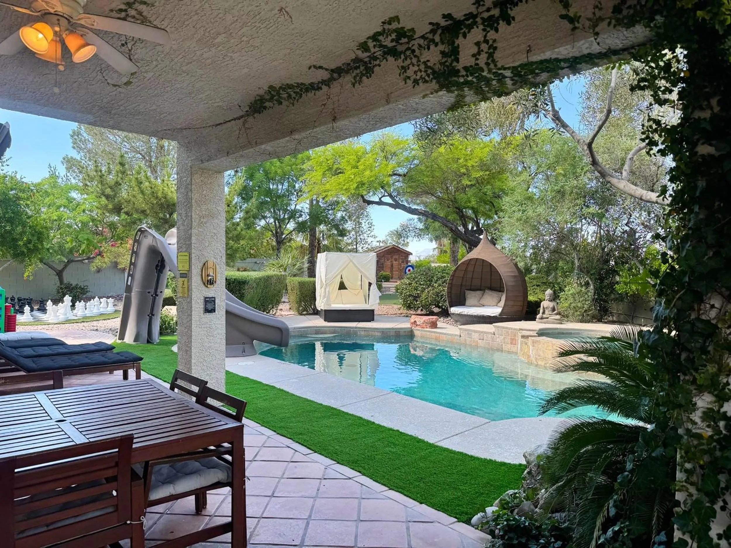 Pool view in The Buddha Estate