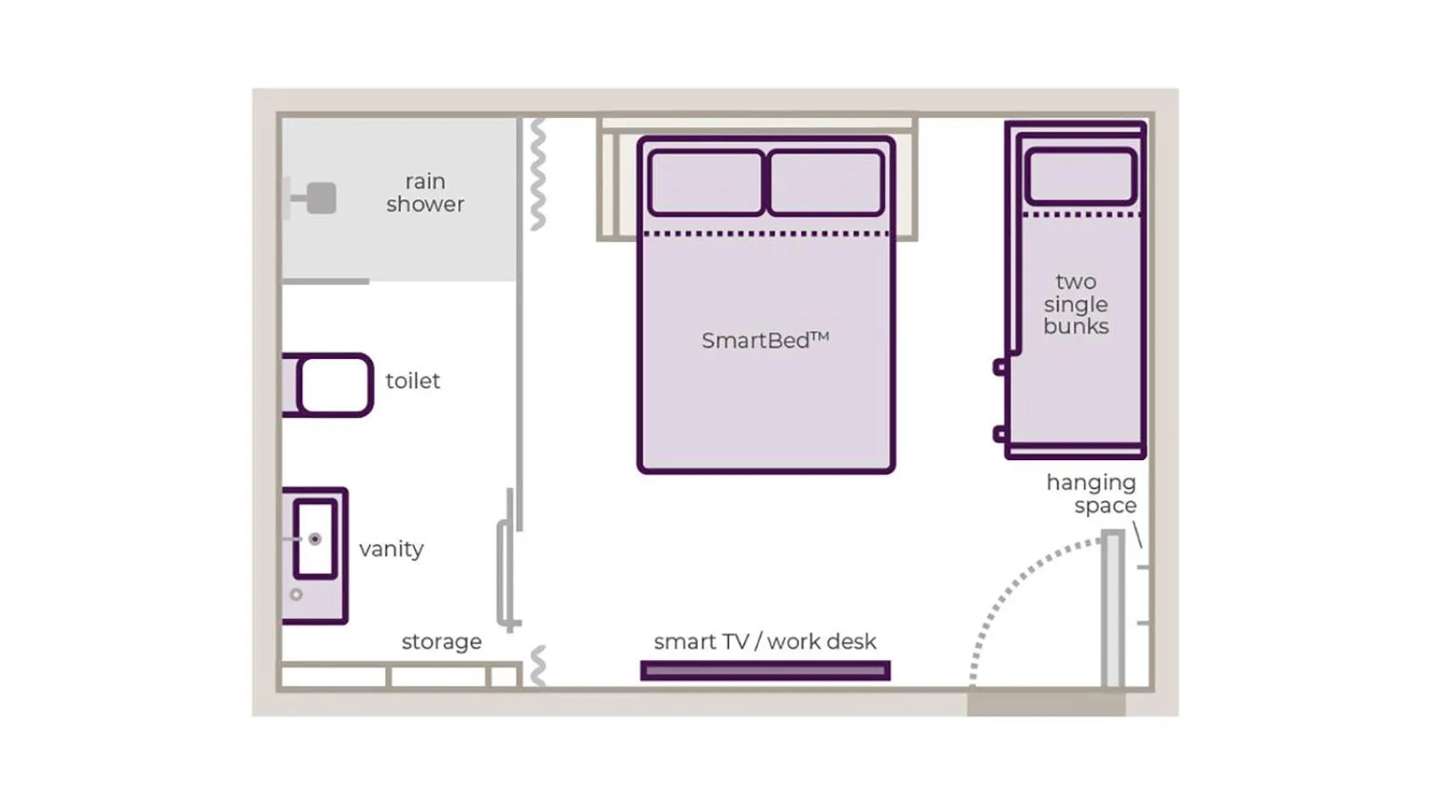 Floor plan in YOTELAIR Singapore Changi Airport Landside