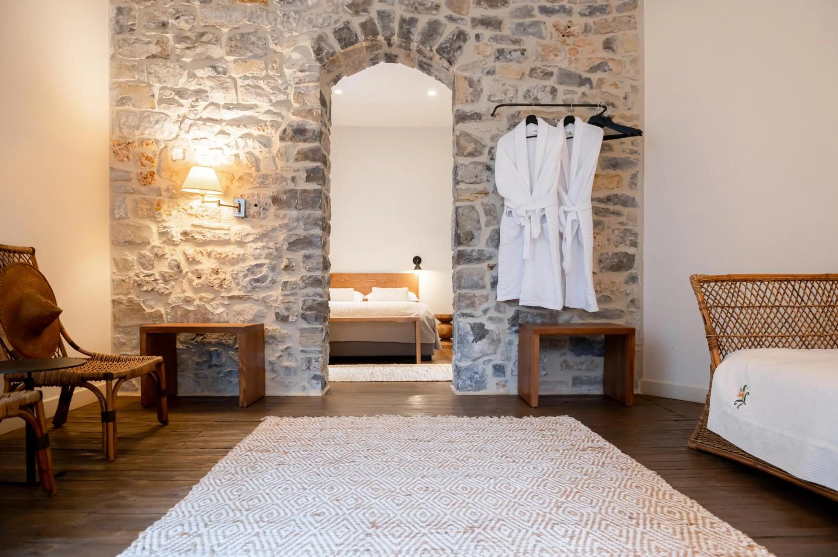 View (from property/room), Bed in Couvent de la Salette & Spa