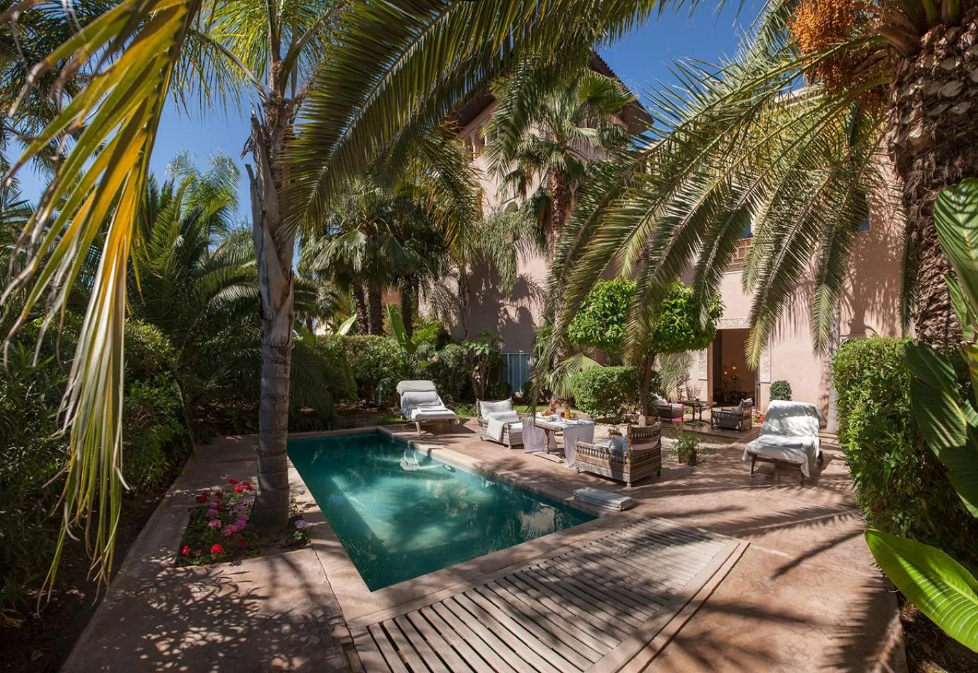 Swimming pool in Ksar Char-Bagh Small Luxury Hotels