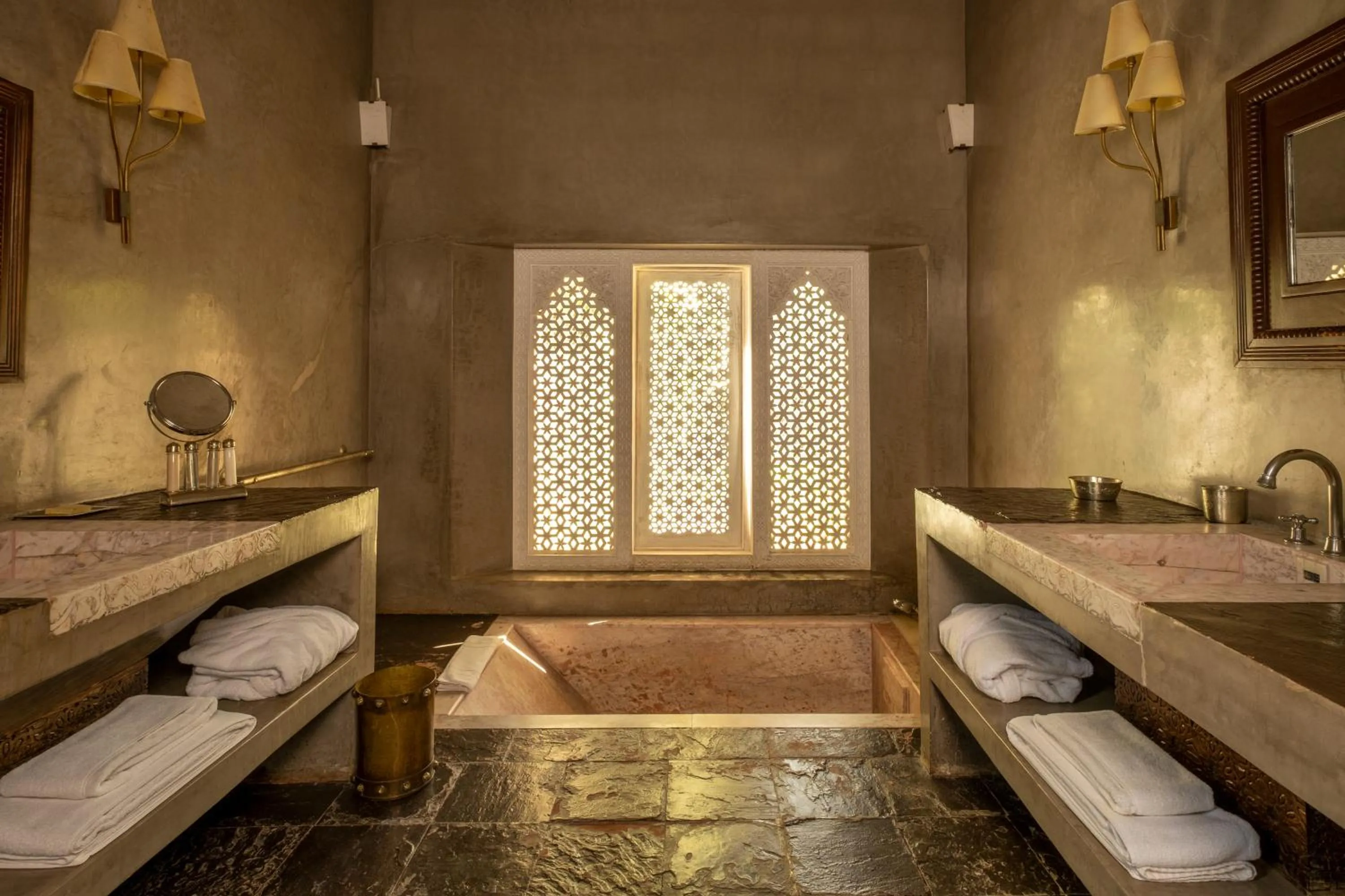 Bathroom in Ksar Char-Bagh Small Luxury Hotels