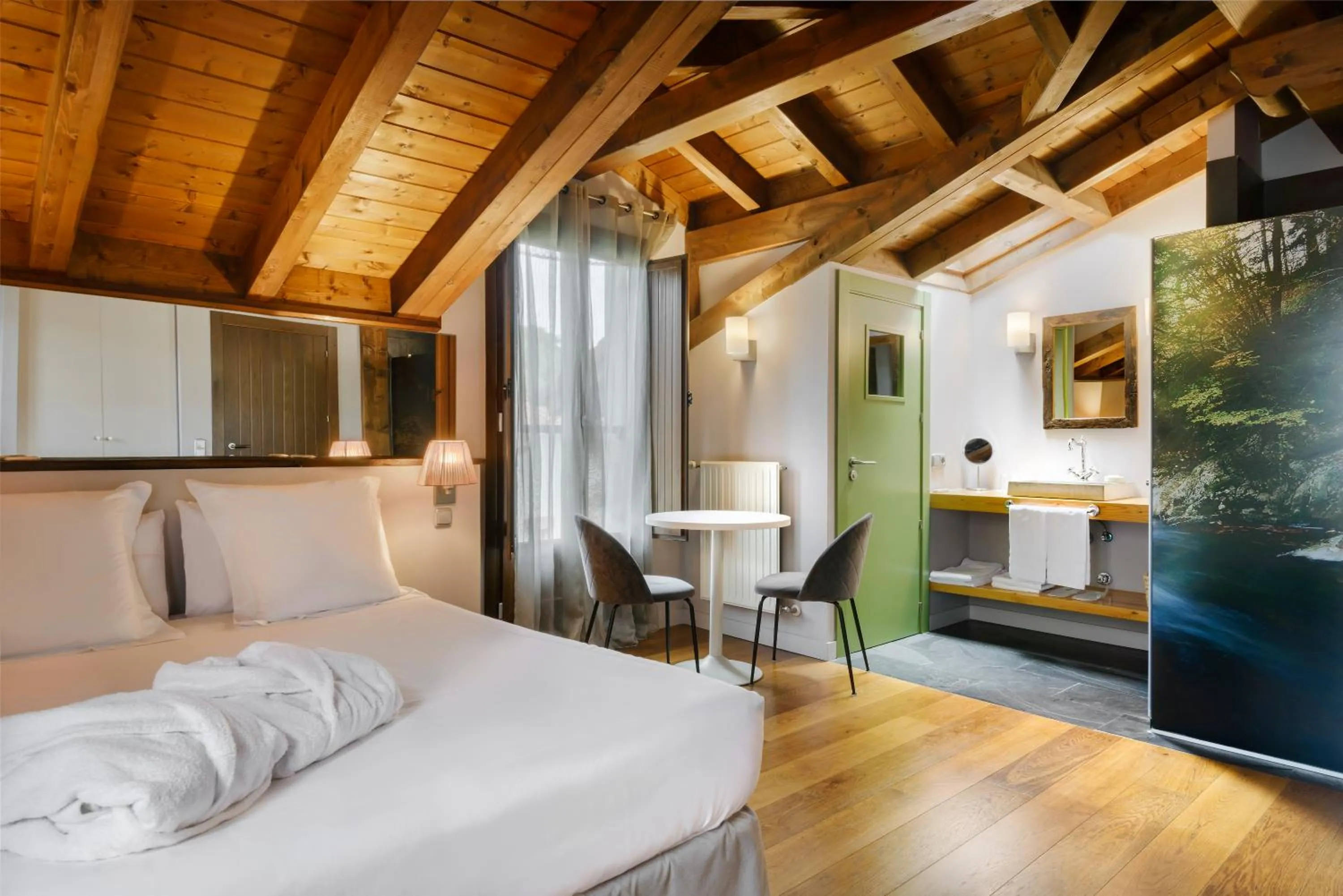 Bed in Hotel Rural Iribarnia