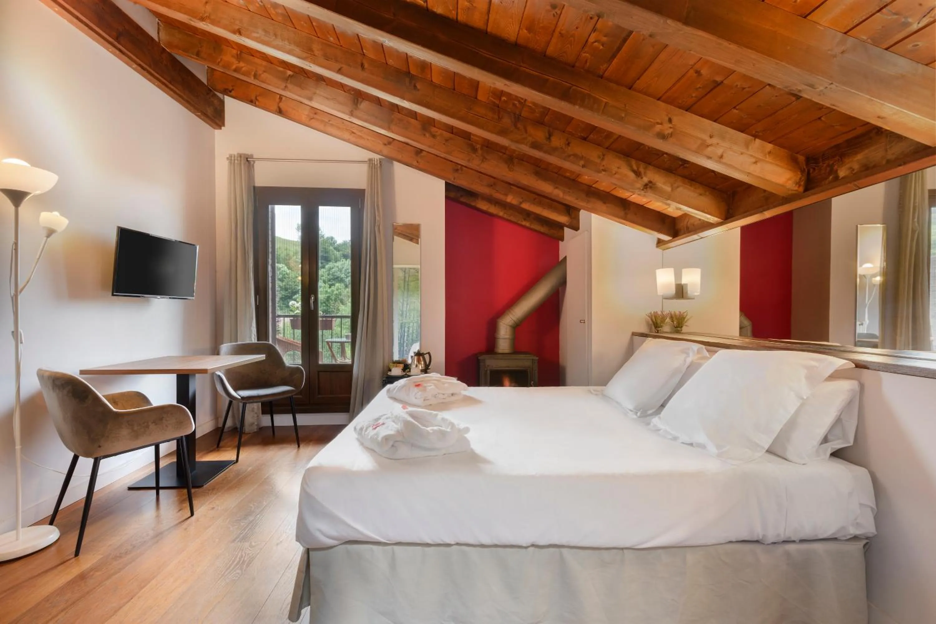 Bed in Hotel Rural Iribarnia