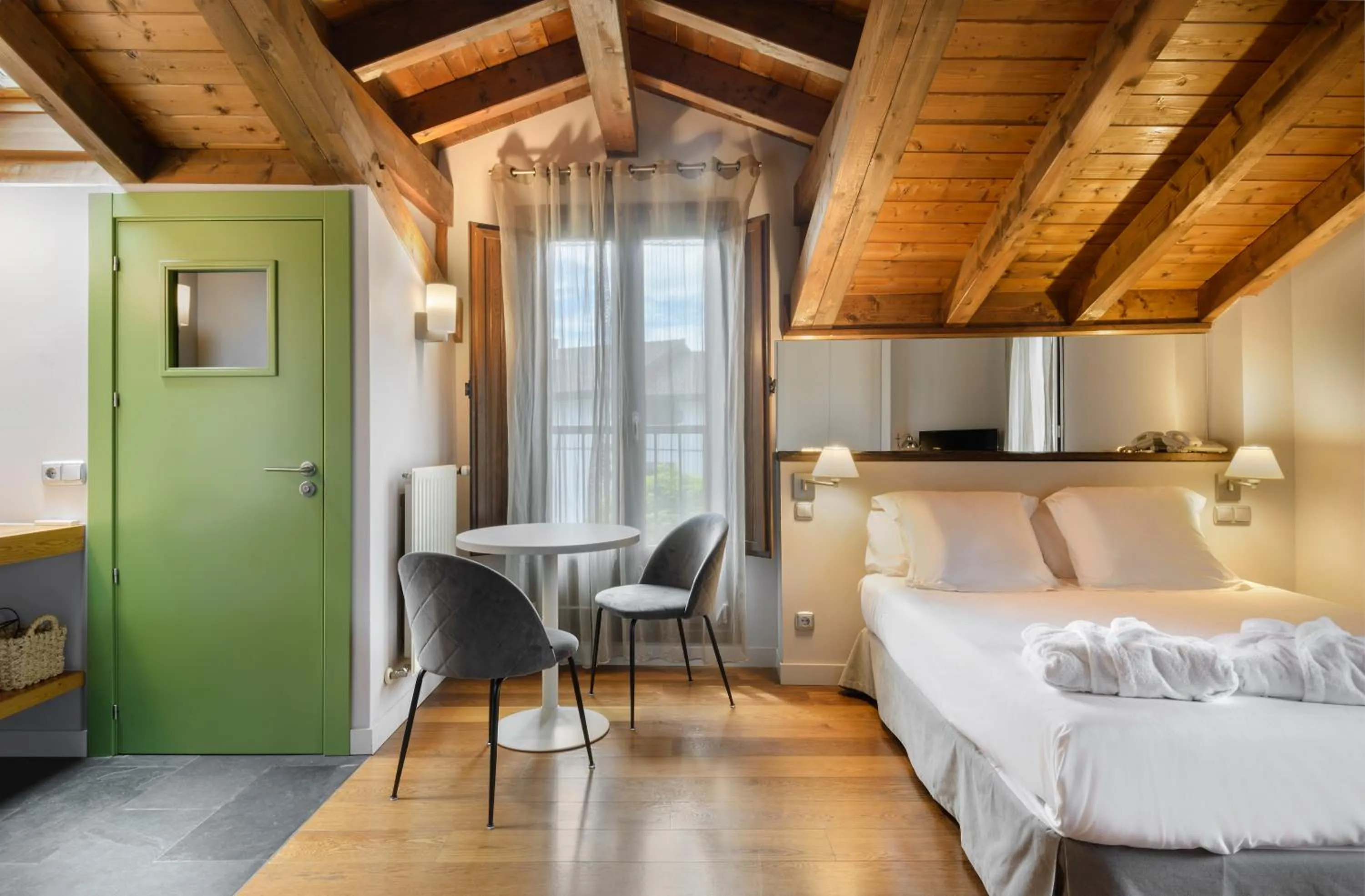 Bed in Hotel Rural Iribarnia