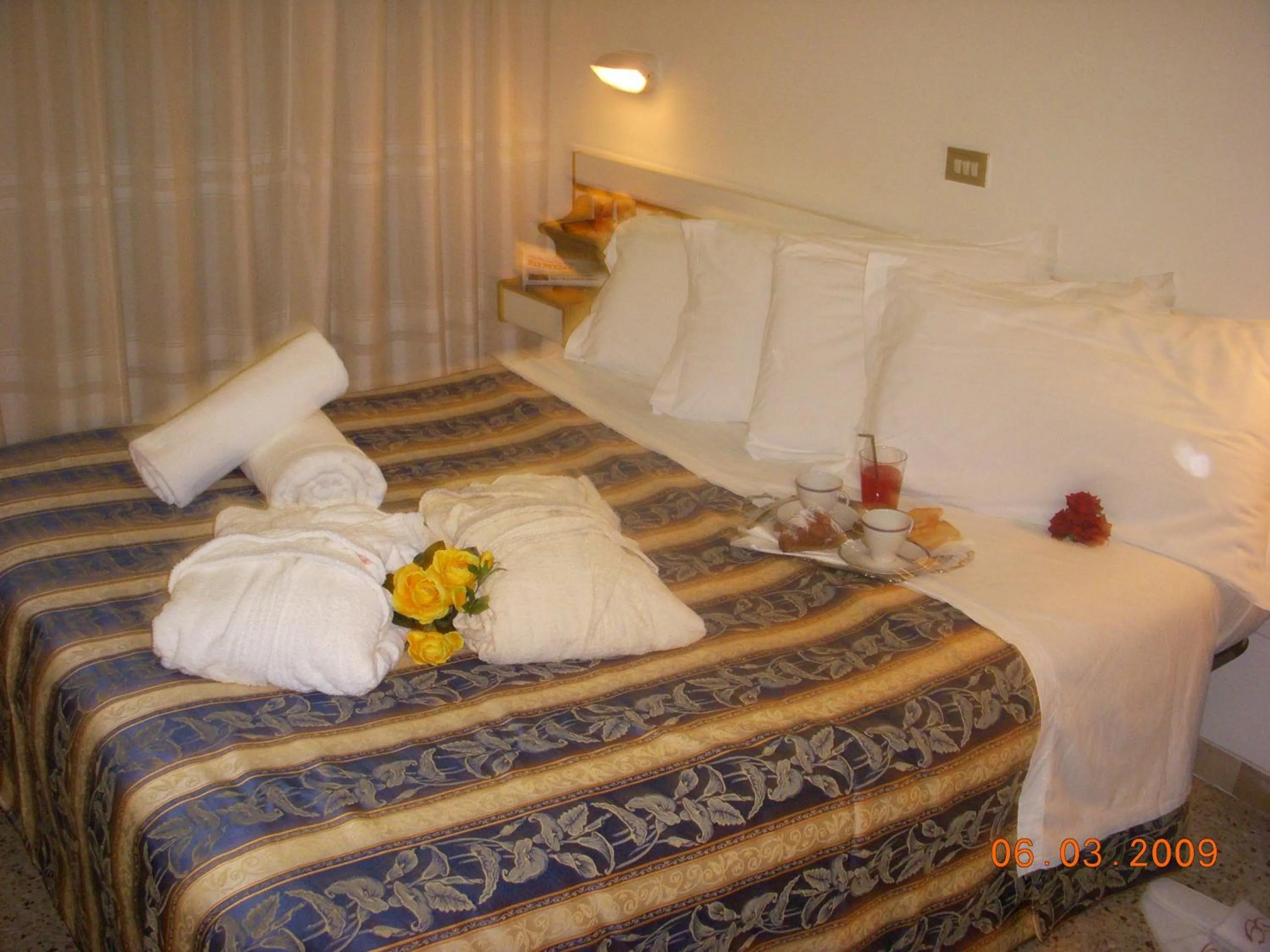 Bedroom, Bed in Hotel Moresco Riccione - Piscina Beach Village