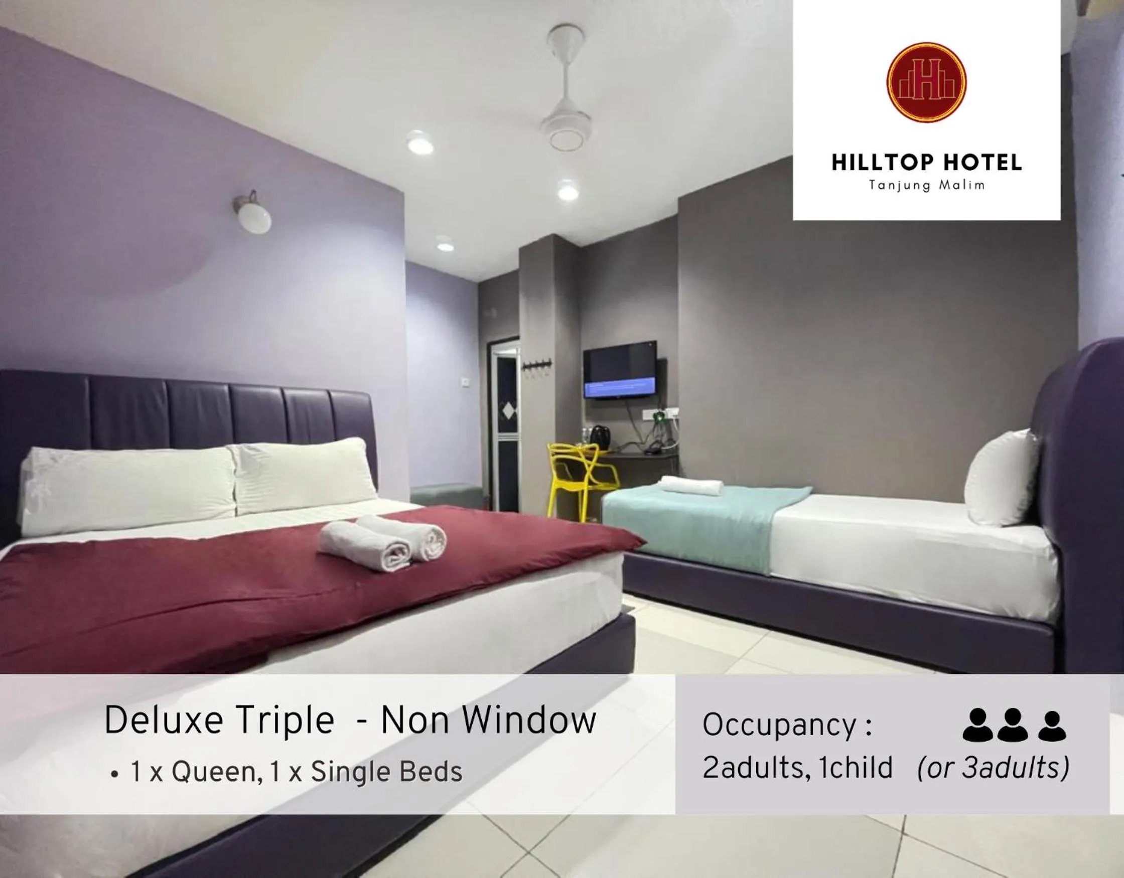 Bed in Hilltop Hotel Tanjung Malim