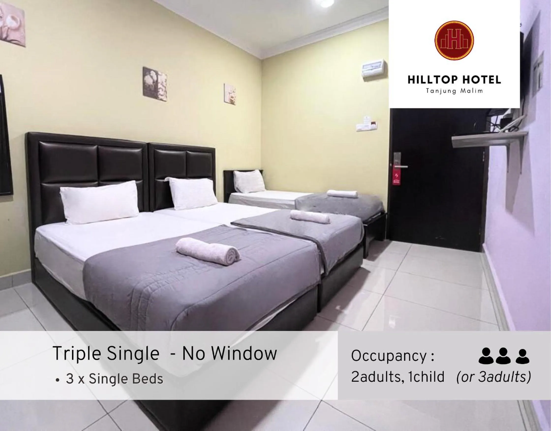 Bed in Hilltop Hotel Tanjung Malim