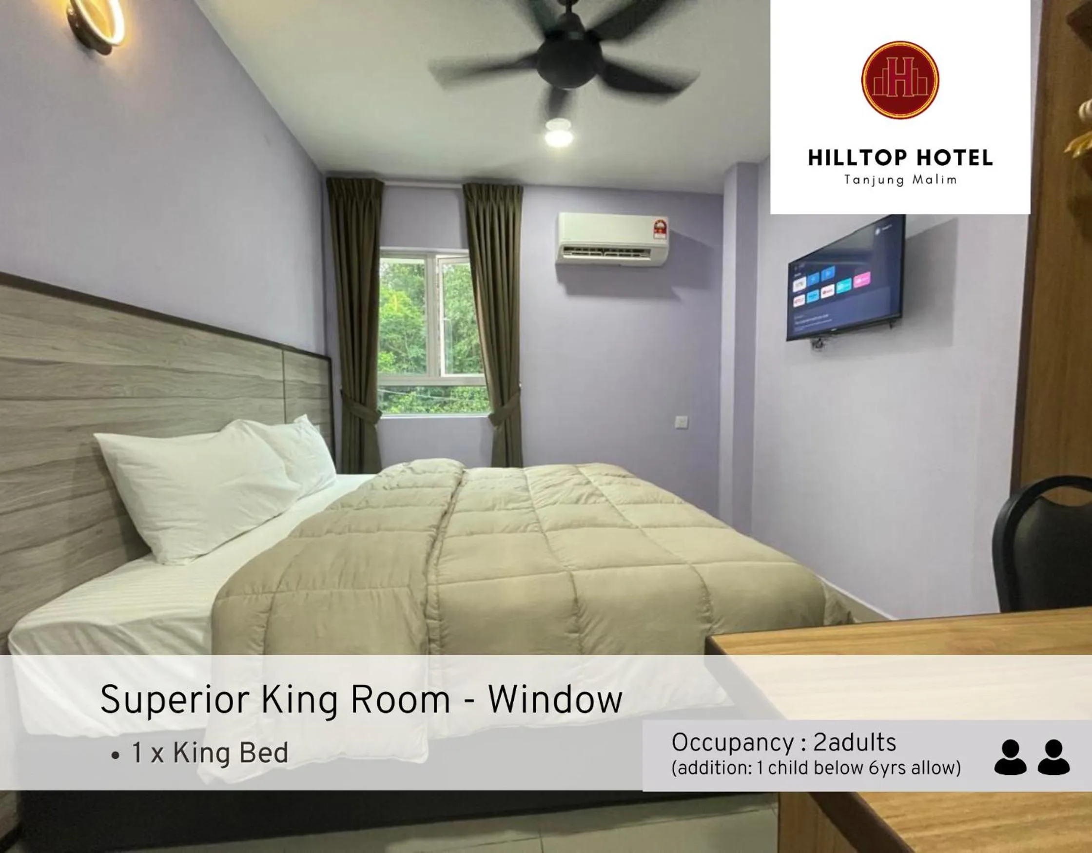Bed in Hilltop Hotel Tanjung Malim