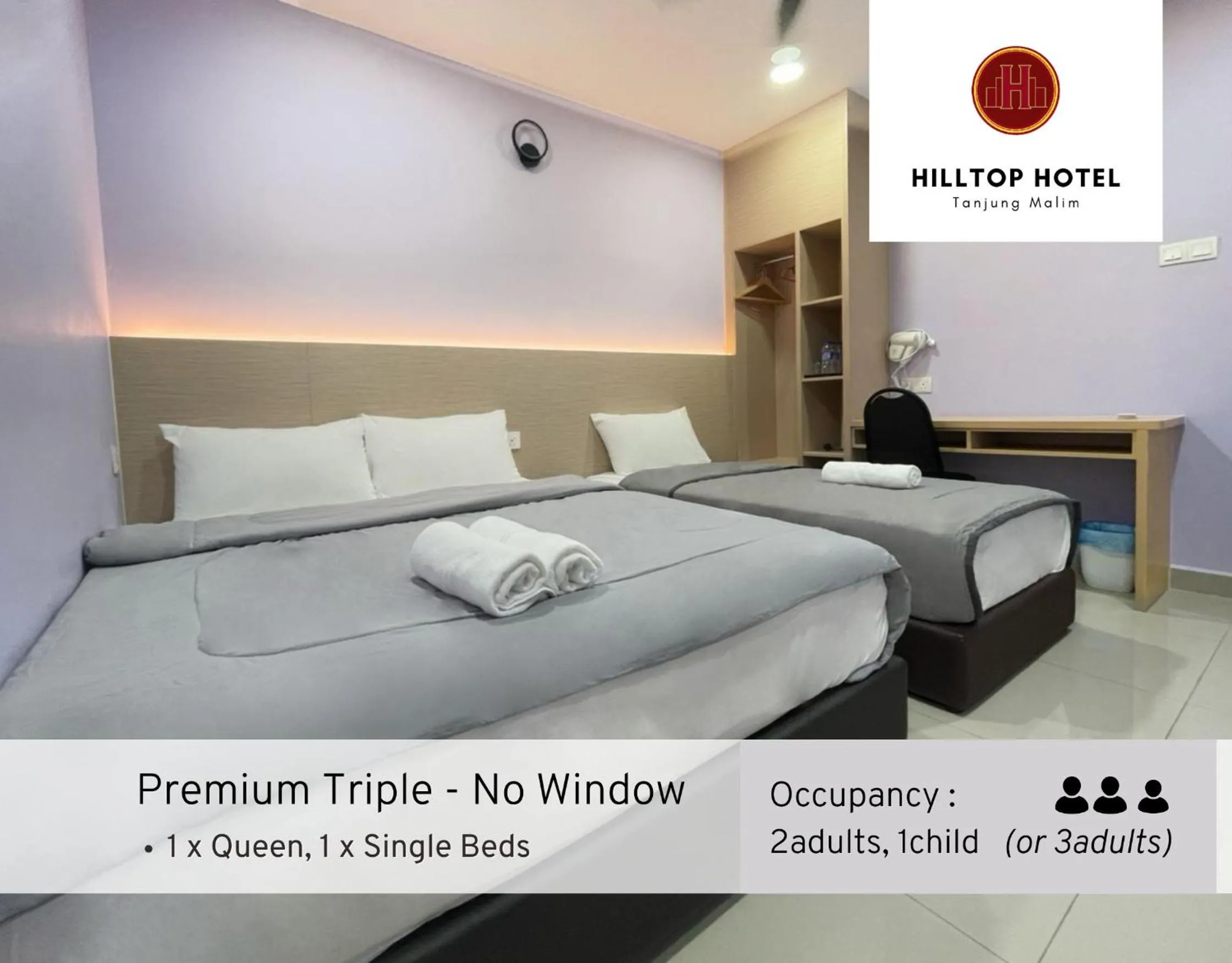 Bed in Hilltop Hotel Tanjung Malim