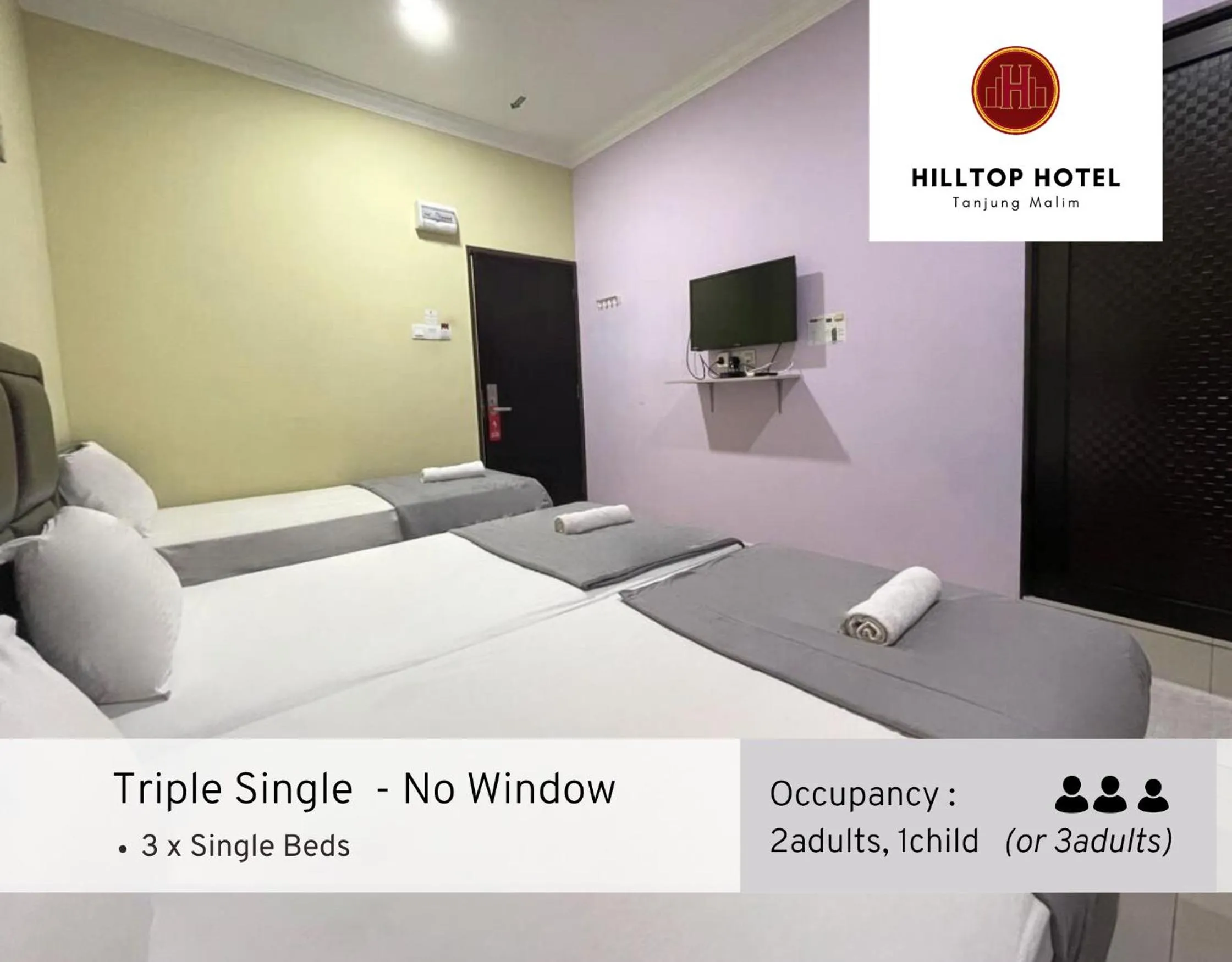 Bed in Hilltop Hotel Tanjung Malim