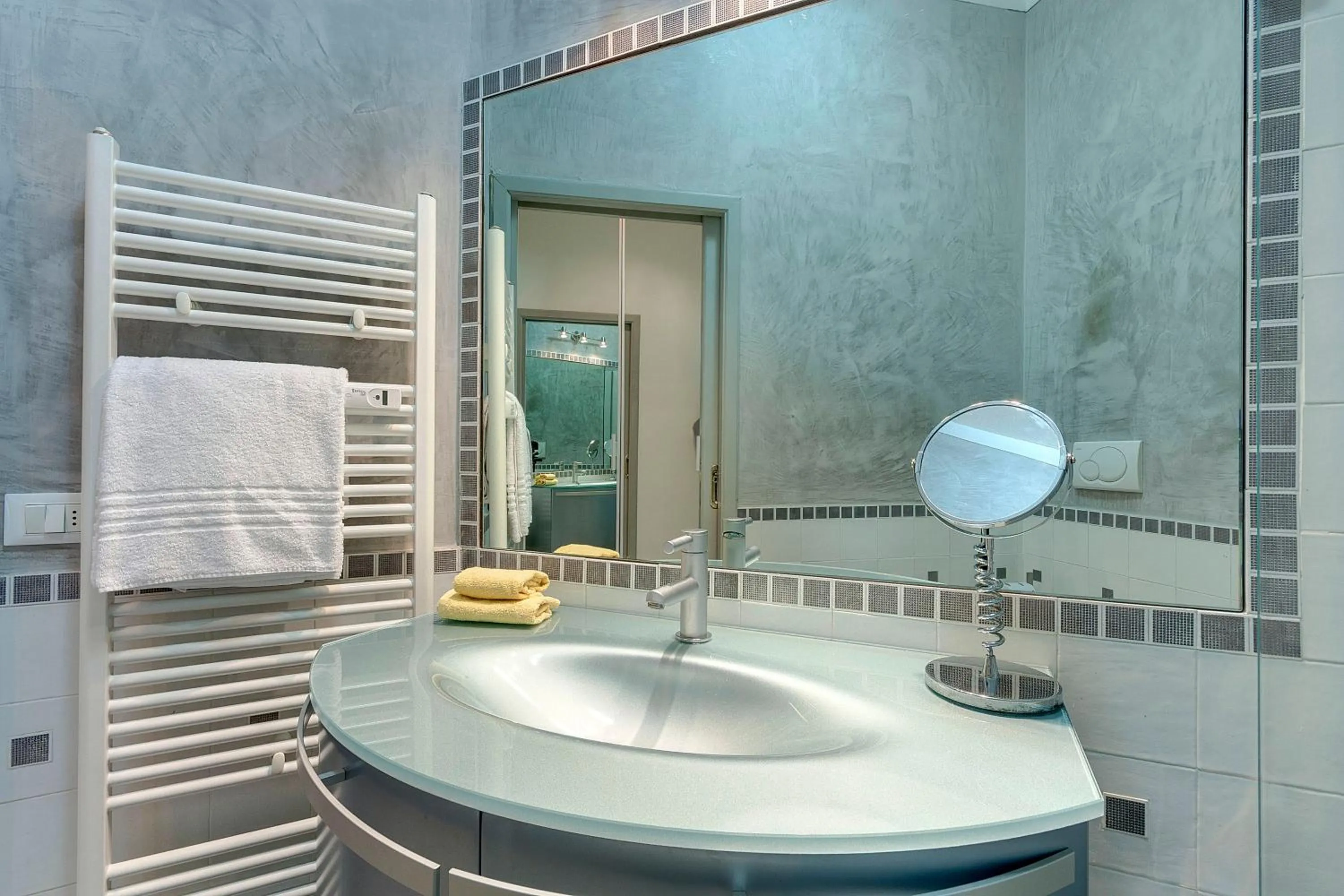 Shower in Binario9 Terrace Apartment by Mamo Florence