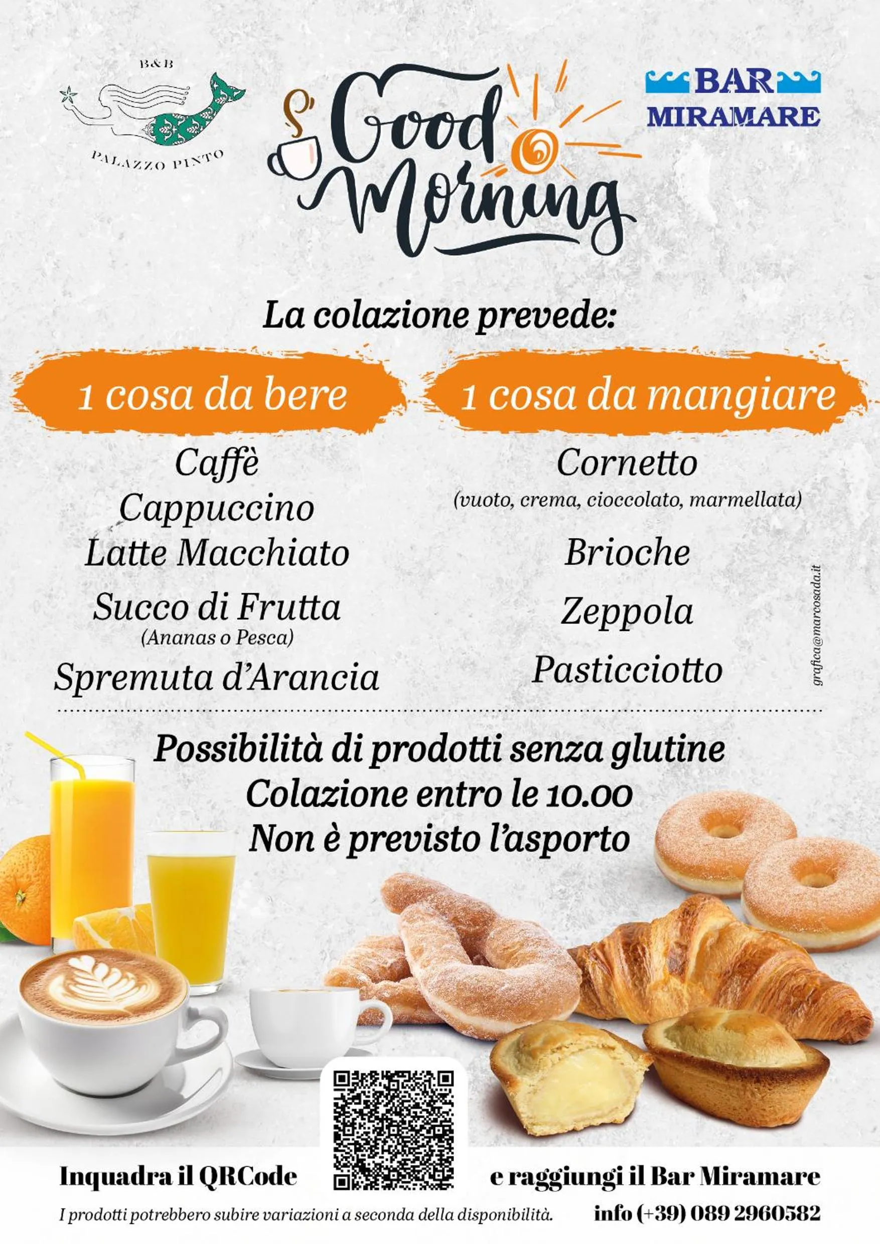 Italian breakfast in B&B Palazzo Pinto 2