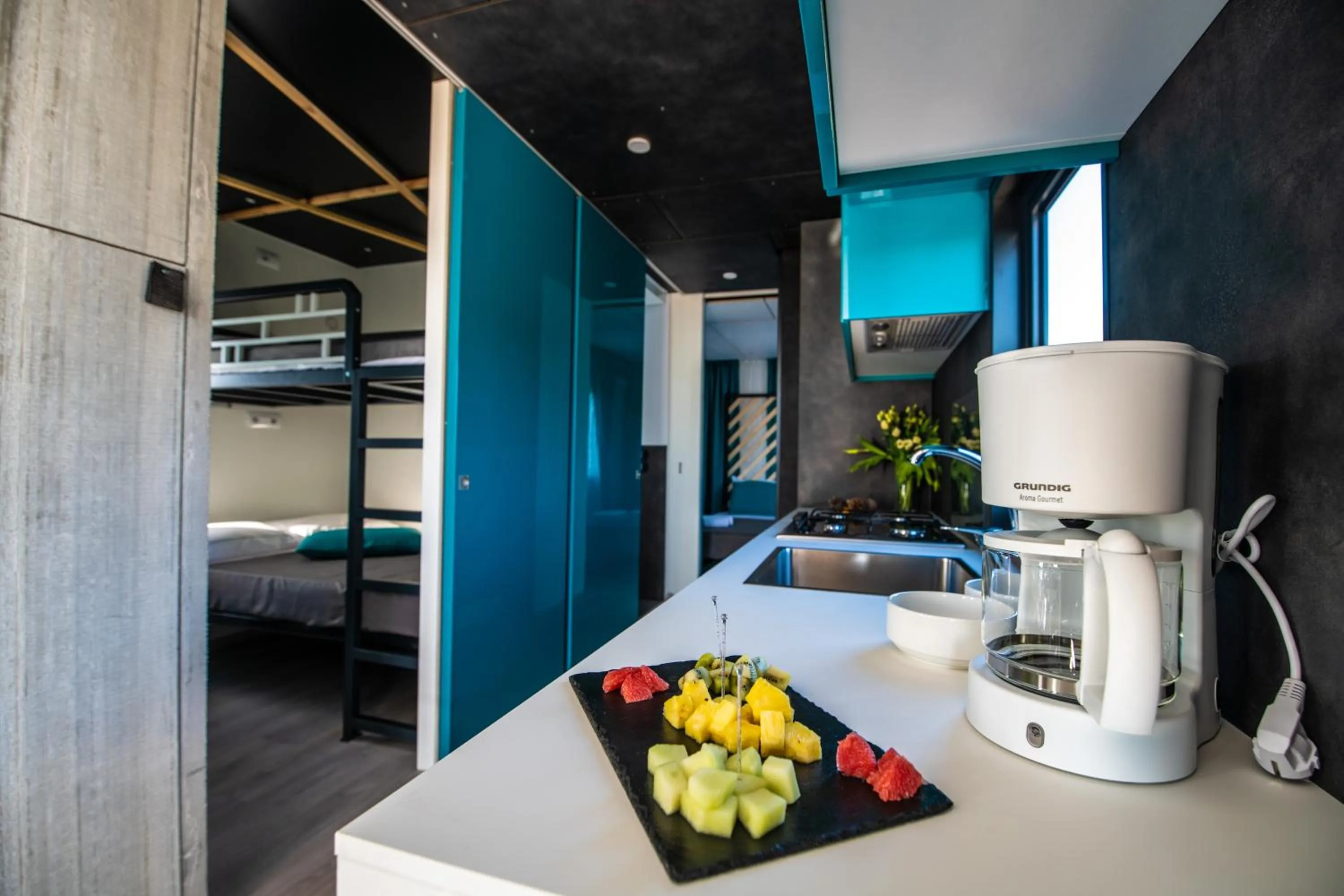 Kitchen or kitchenette in Arena Grand Kazela Camping Homes