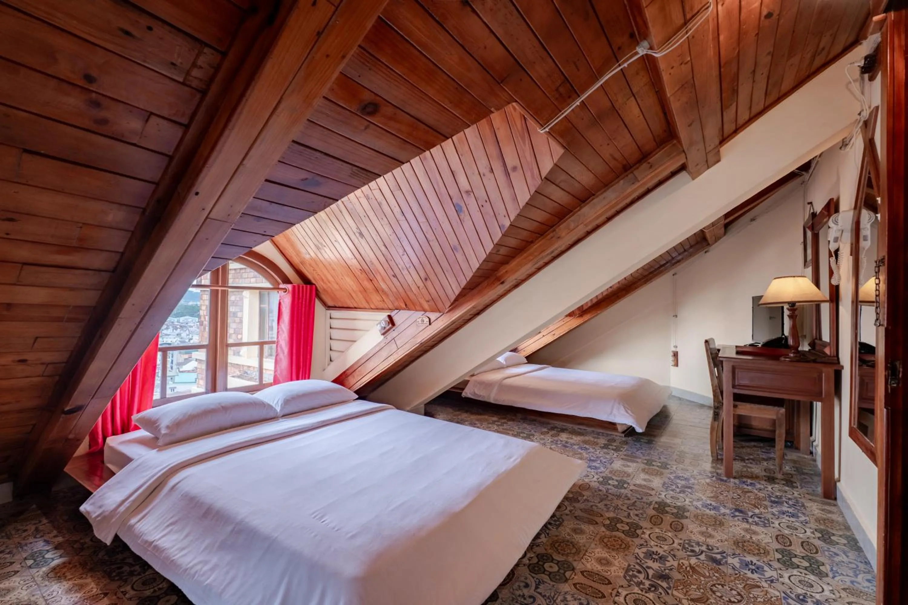 Bed in Saphir Dalat Hotel