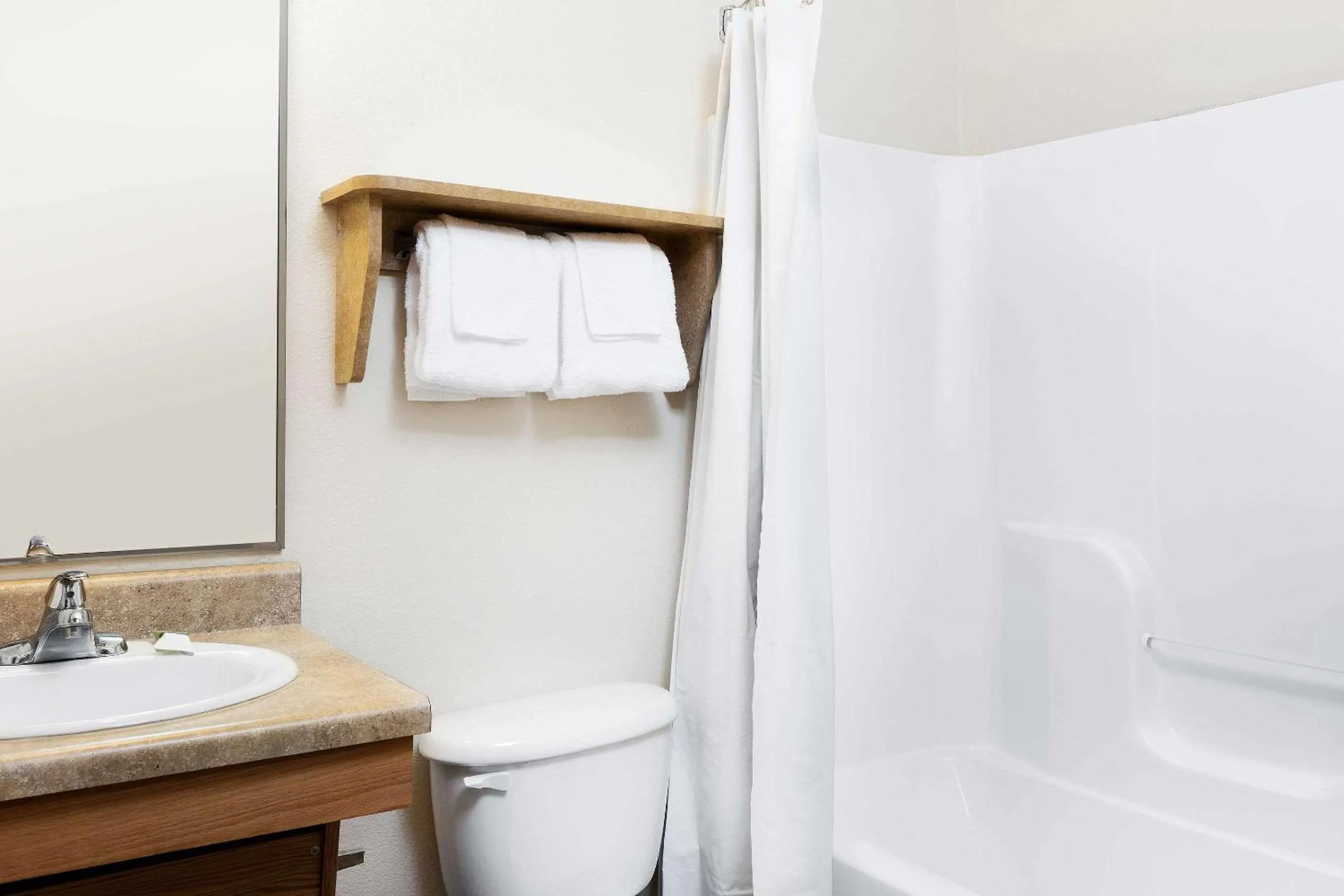 Bathroom in WoodSpring Suites Tyler Rose Garden