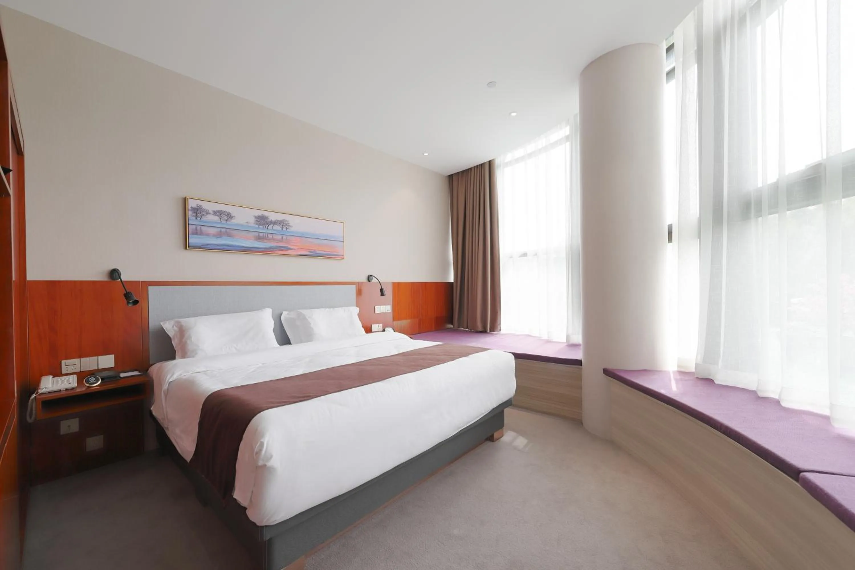 Bed in Mengguo Hotel Pudong Airport