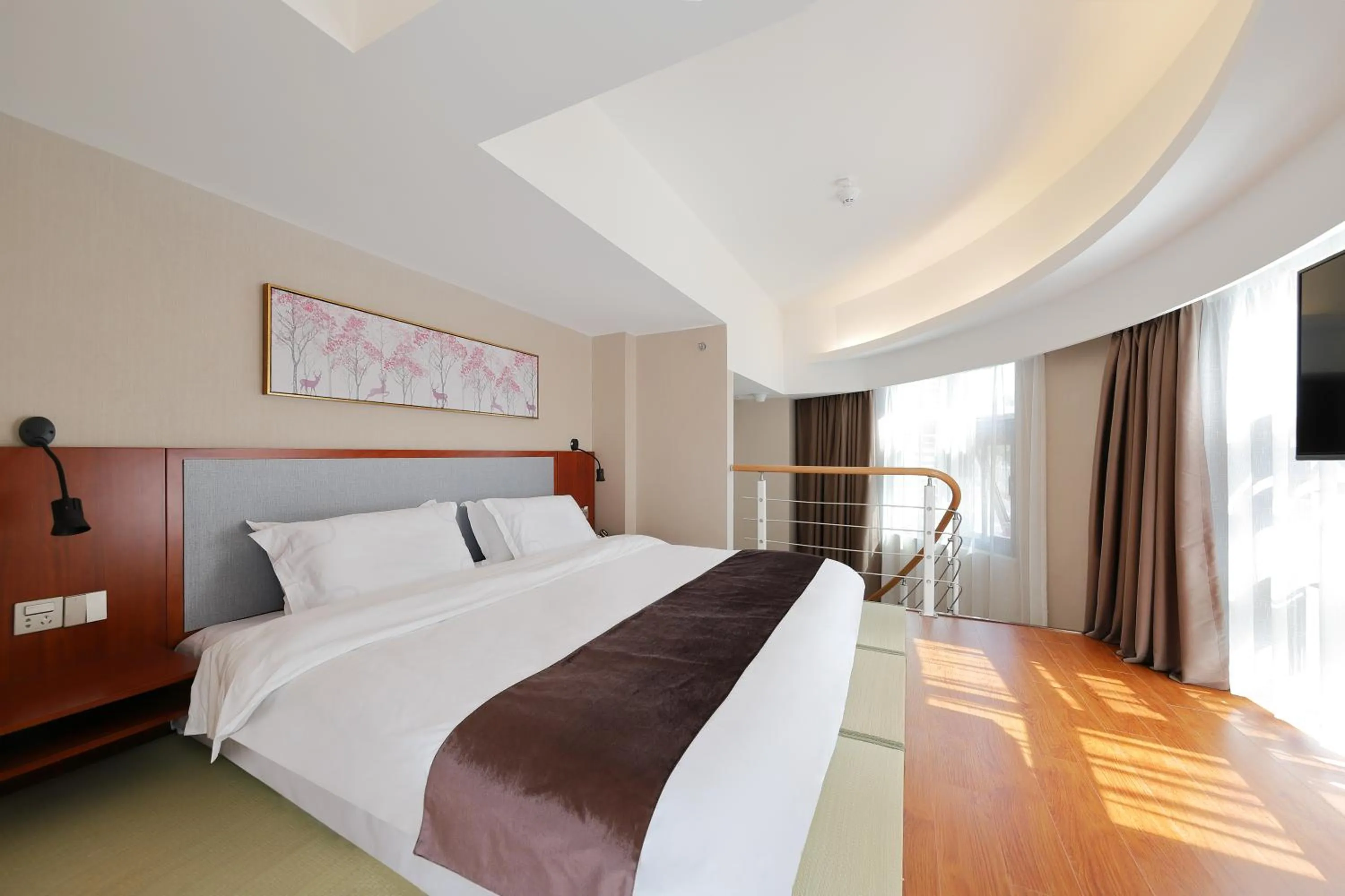 Bed in Mengguo Hotel Pudong Airport