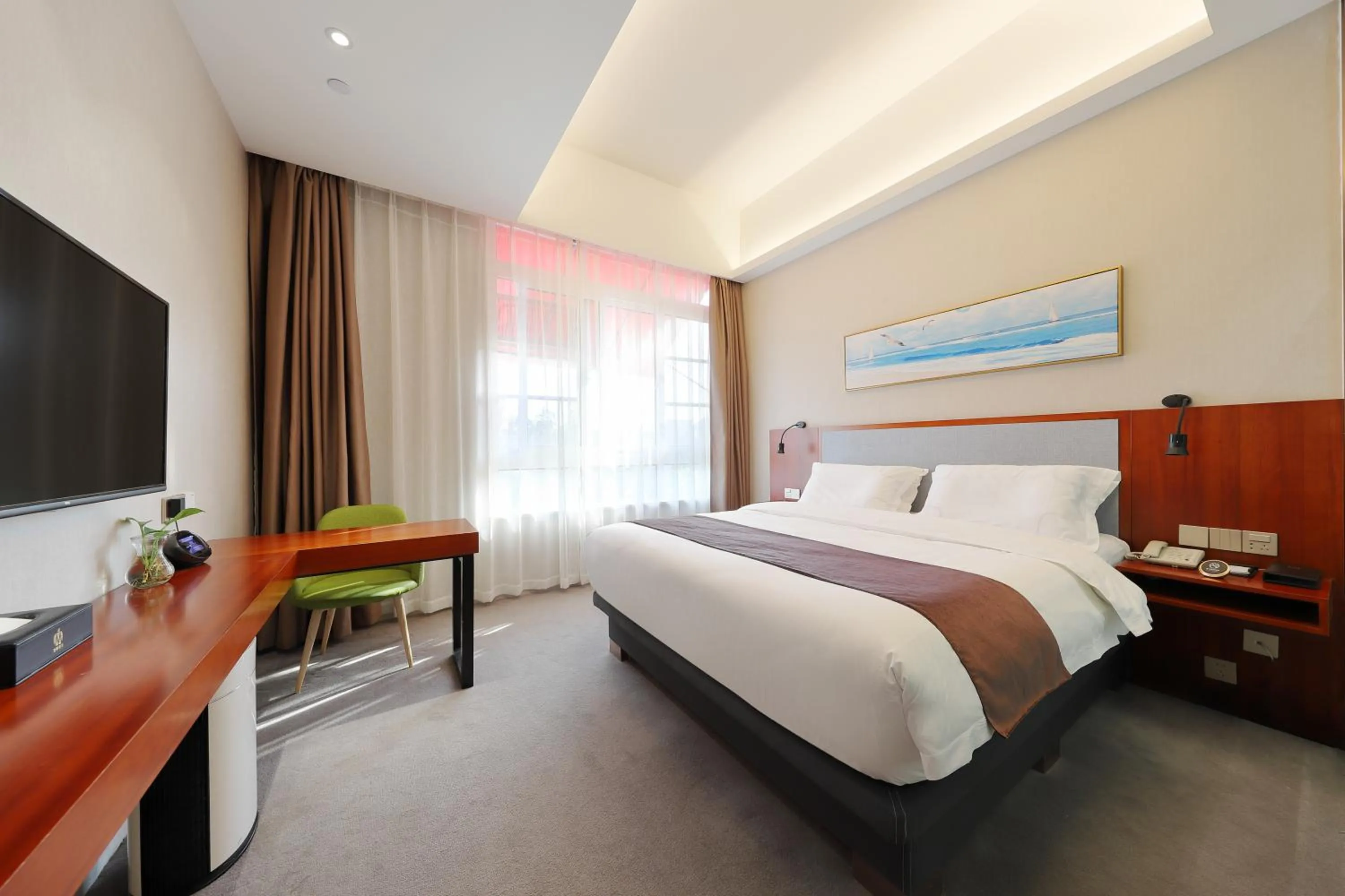 Bed in Mengguo Hotel Pudong Airport