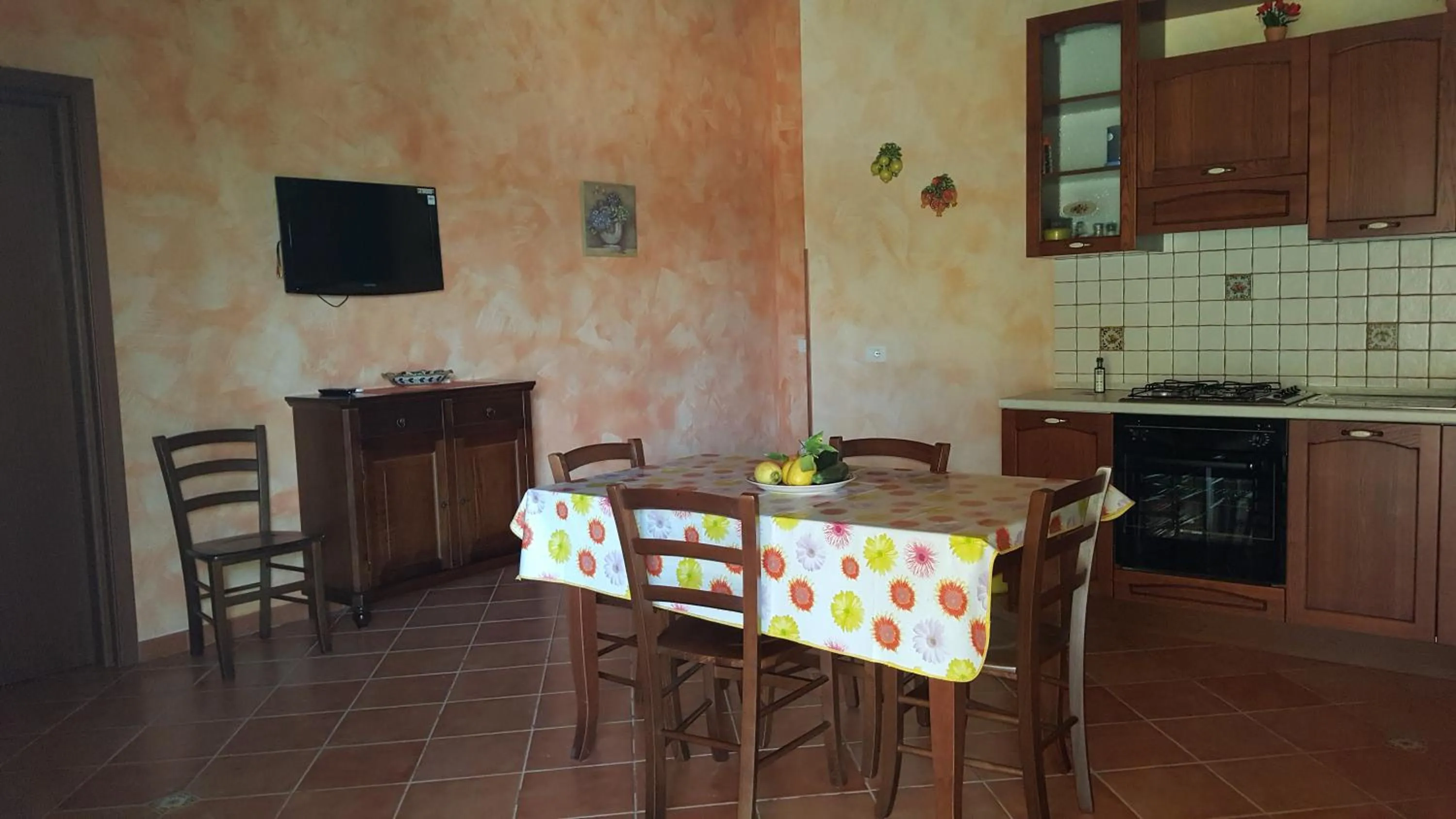 Dining Area in House surrounded by olive trees